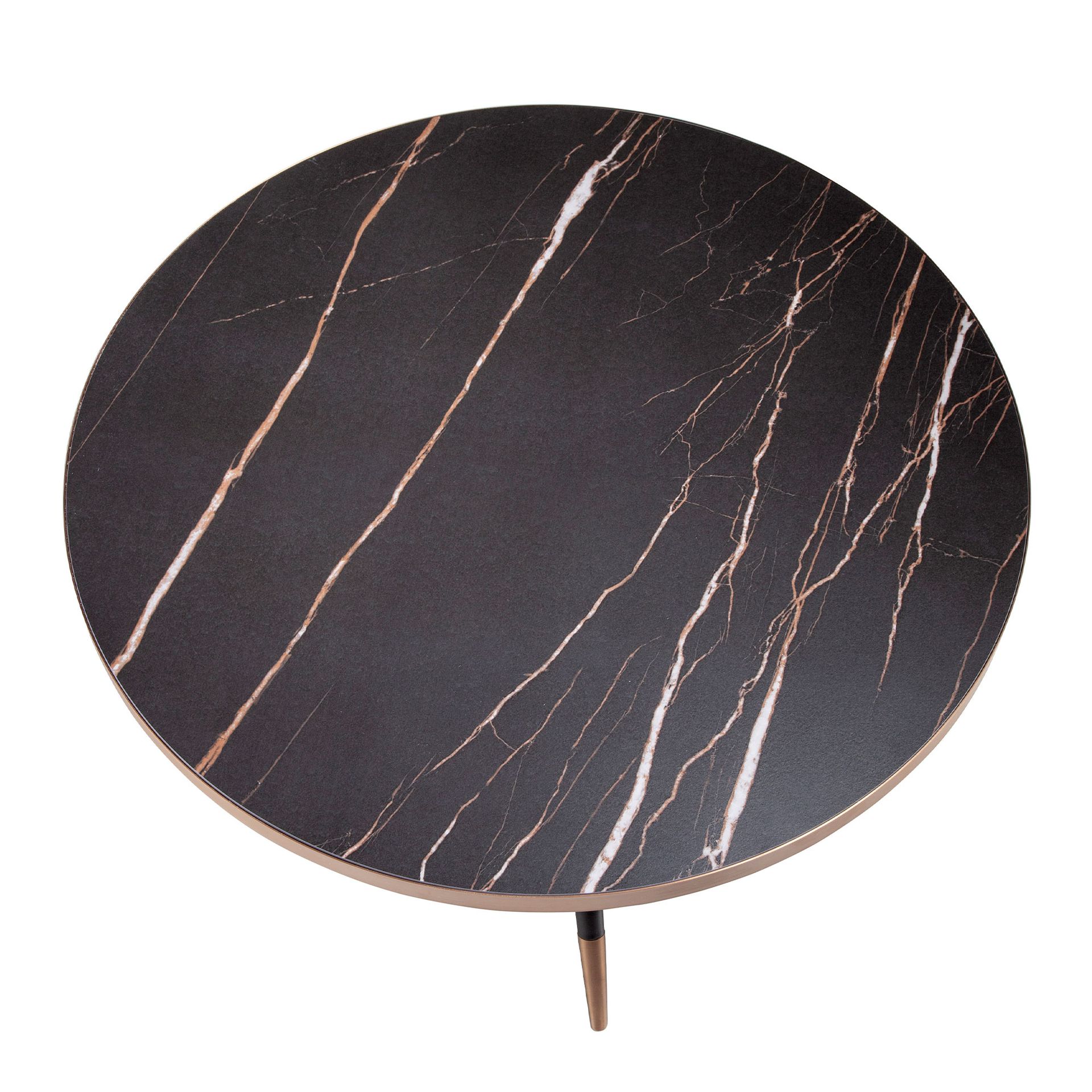 Round coffee table marble steel
