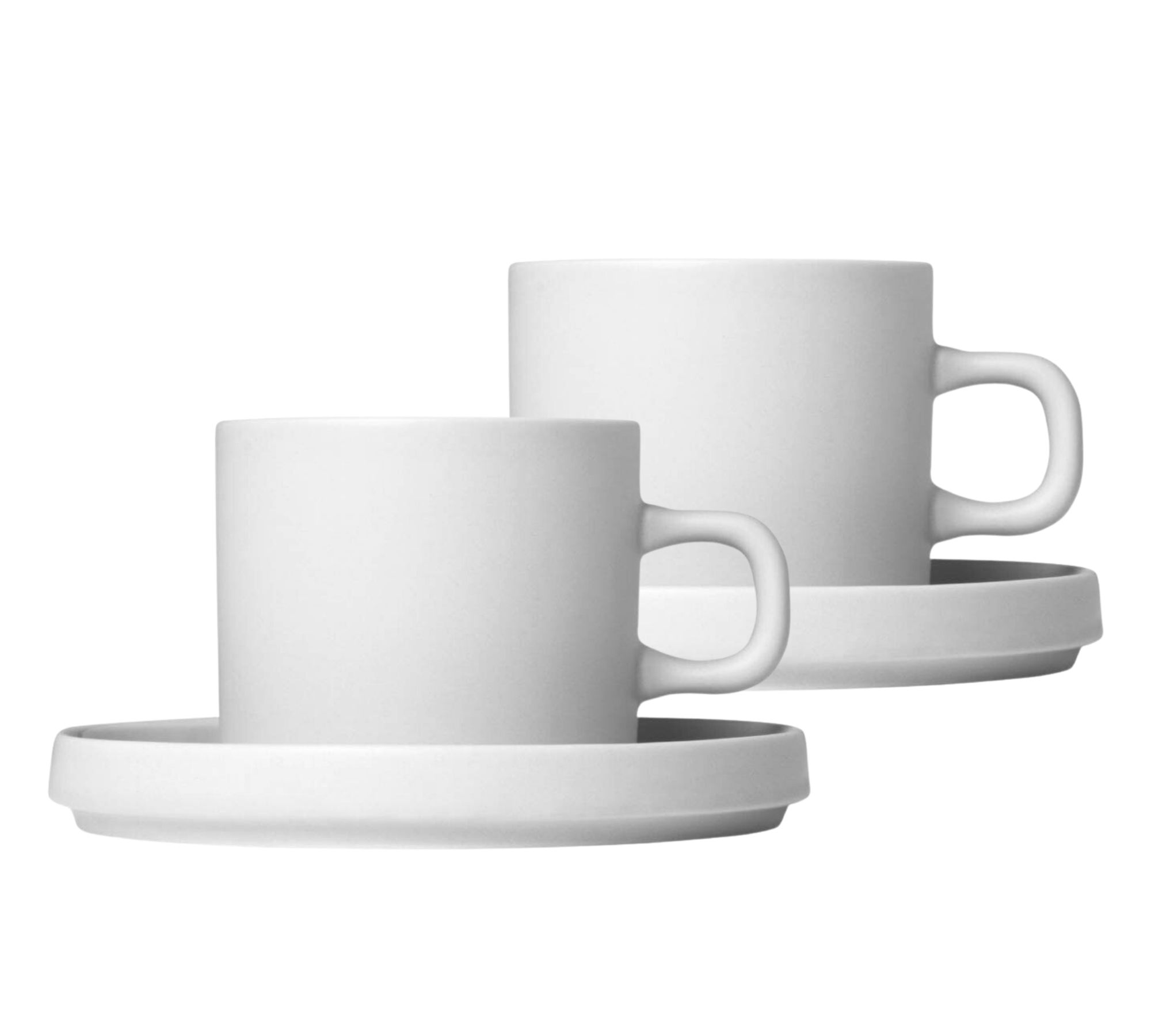 2x Pilar Kaffeetasse mit Untersetzer Moonbeam