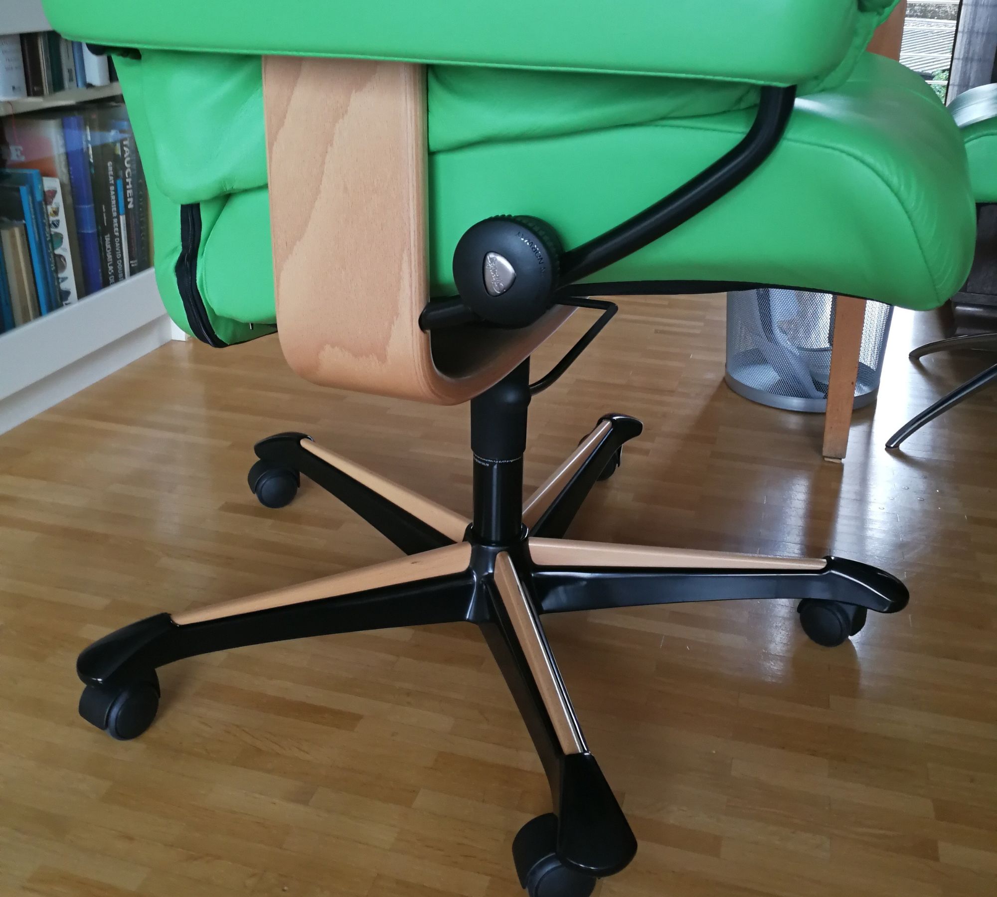 Sessel Leder Holz Grün