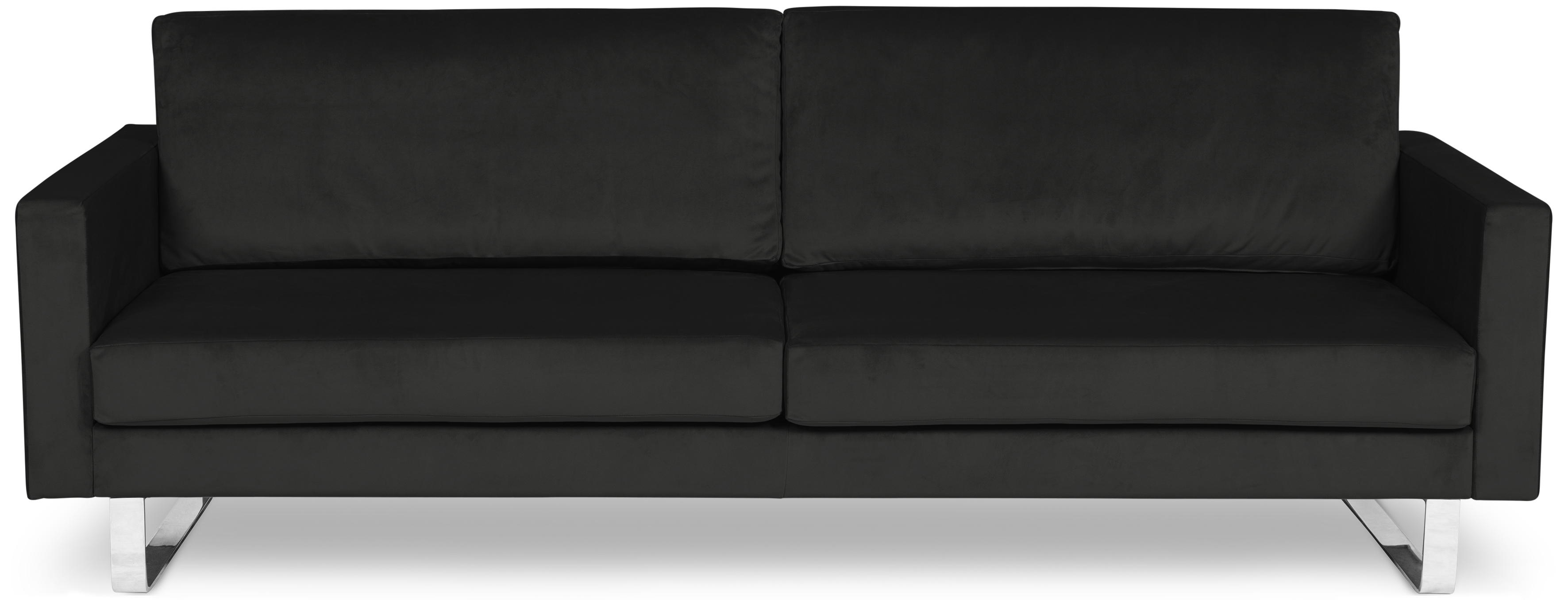 Portobello Sofa 3-Sitzer Samt Metall Schwarz