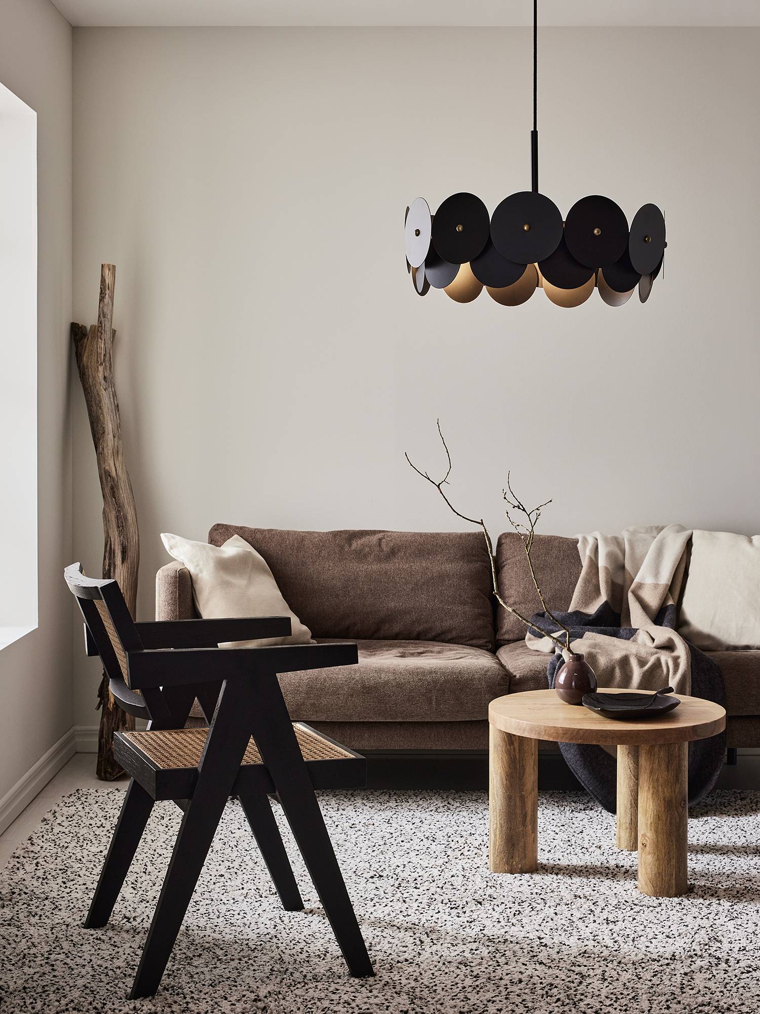 Vegas Pendant Lamp Brass Black 3-light