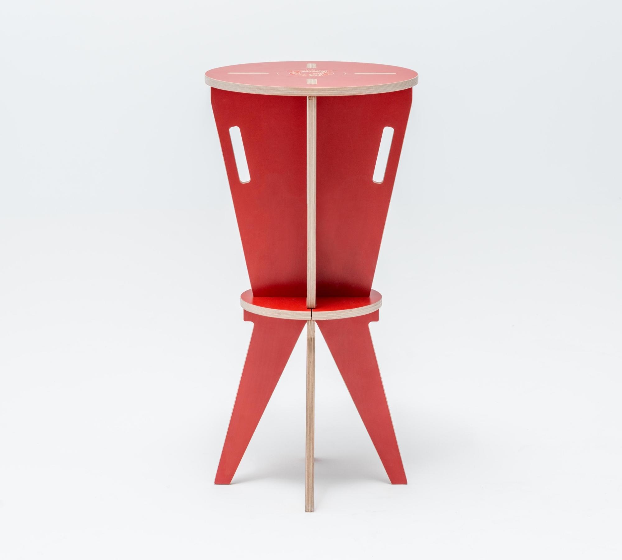 Hocker aus Handarbeit ST Stool Rot