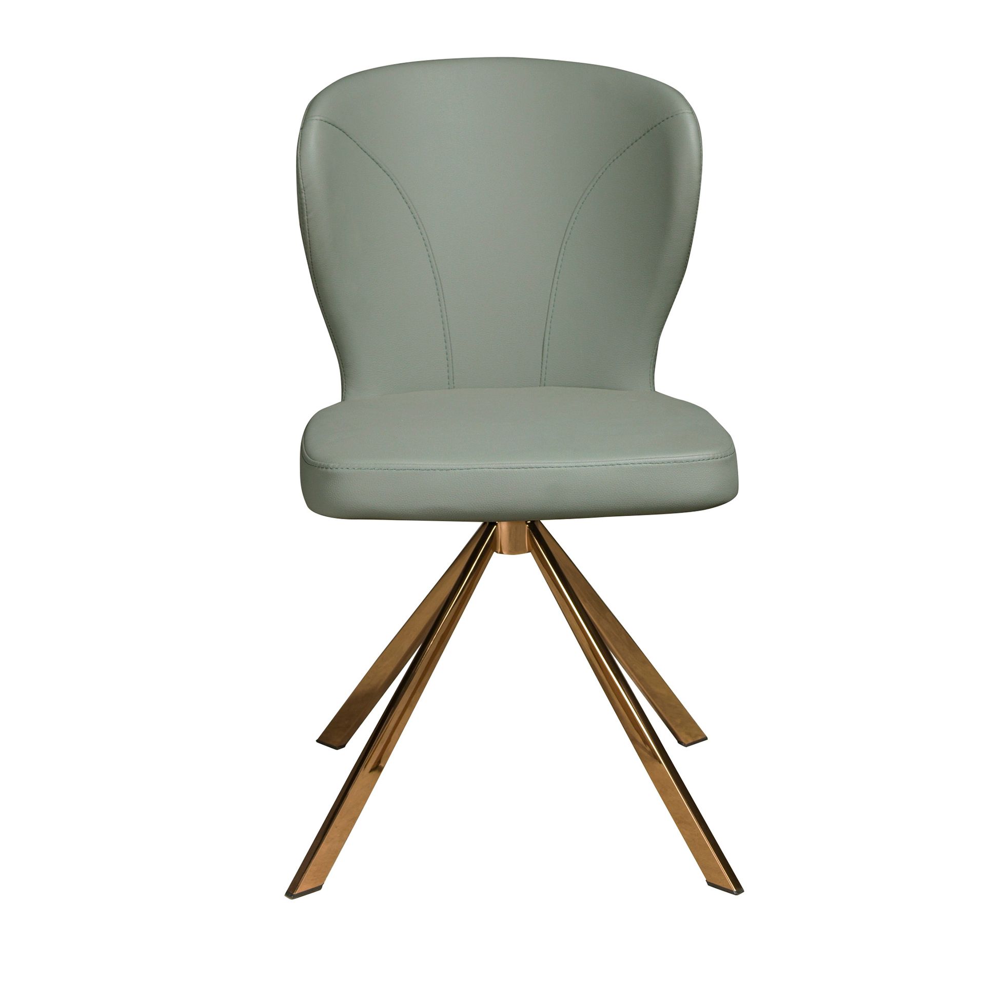 Swivel chair faux leather green