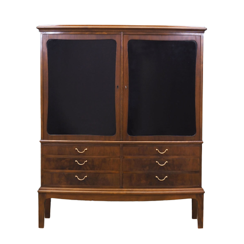 Vintage cabinet walnut wood brown 1960s