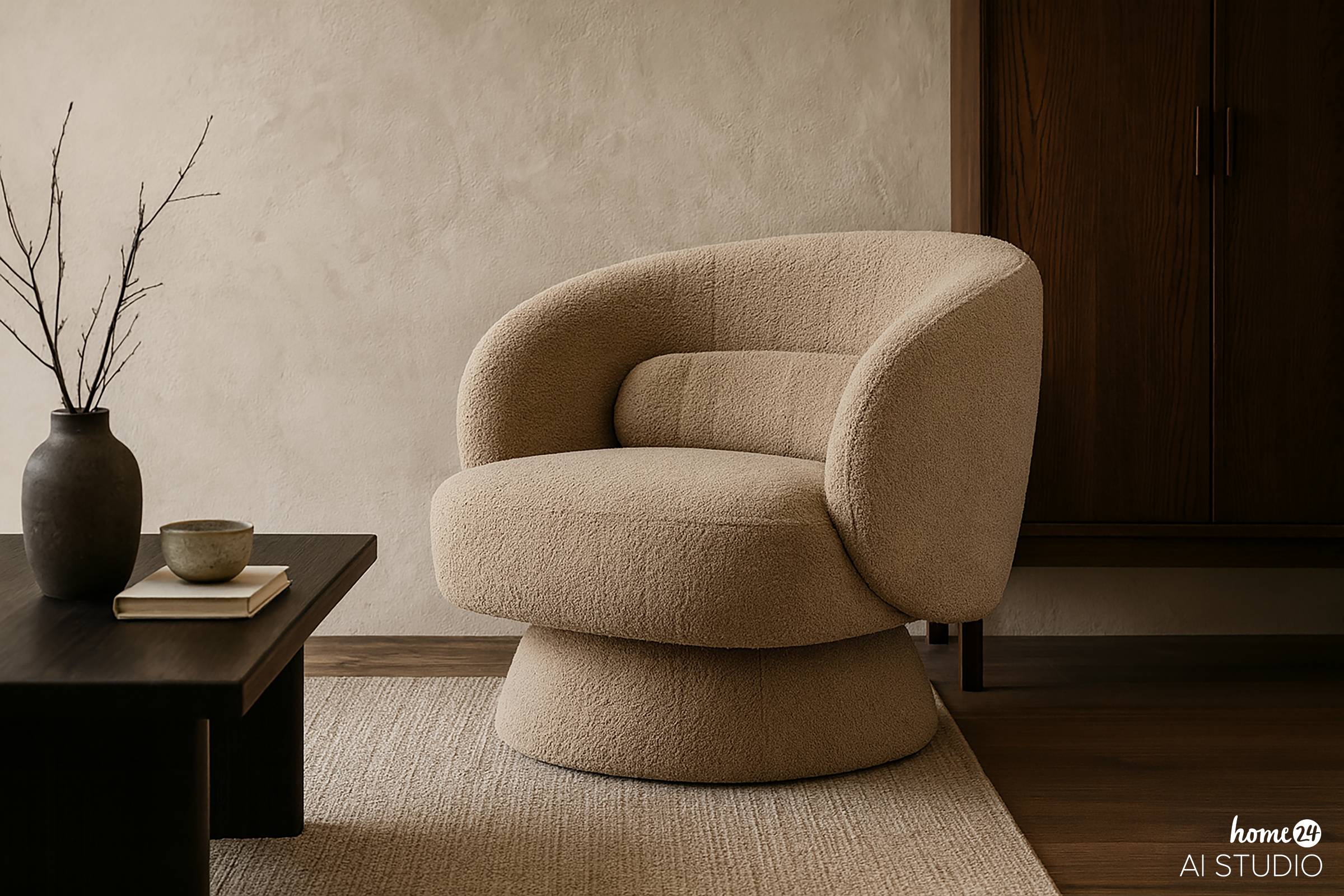 Drehbarer Loungesessel LANARE Taupe