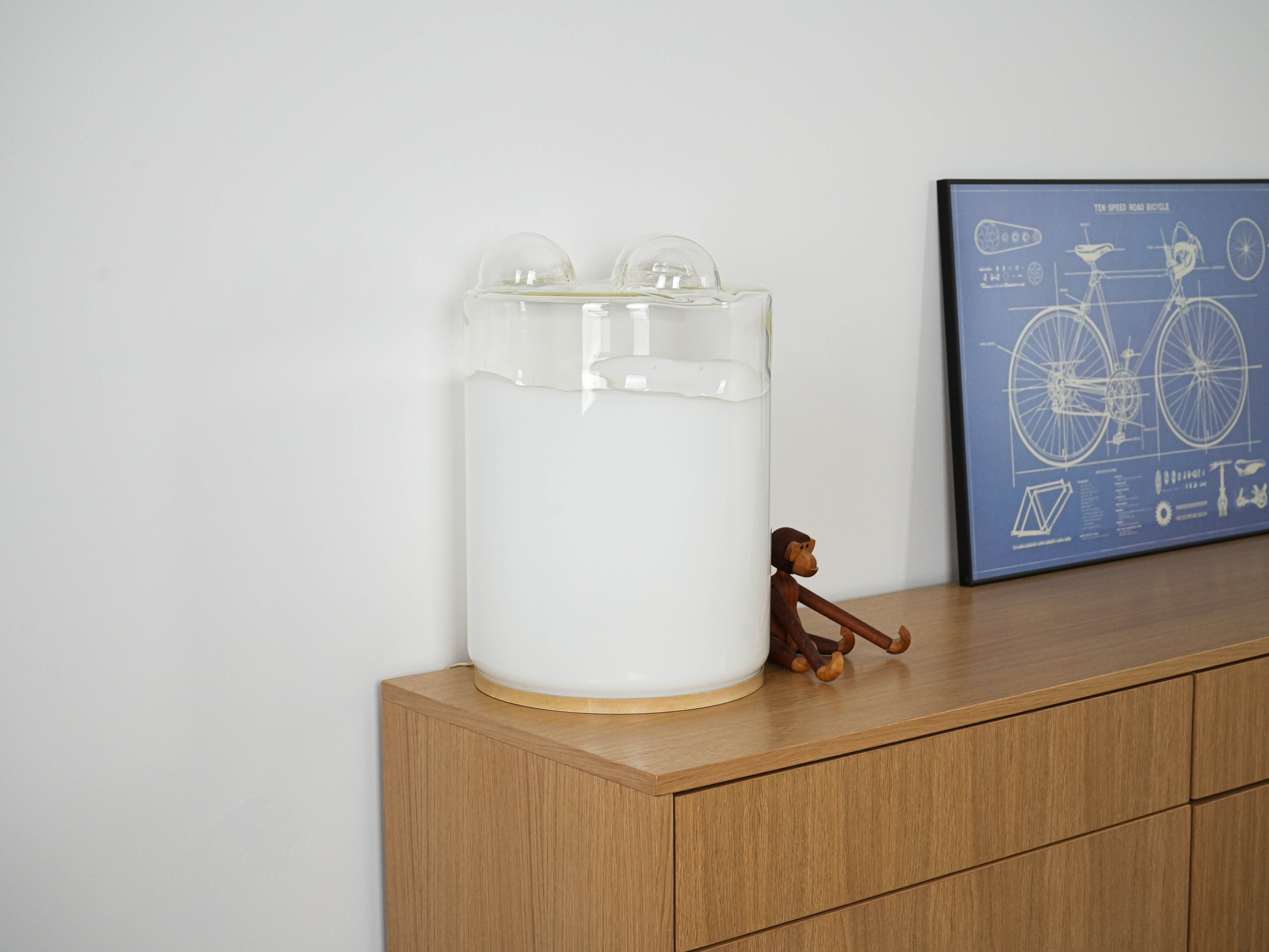 Table lamp Glass Metal 1970s