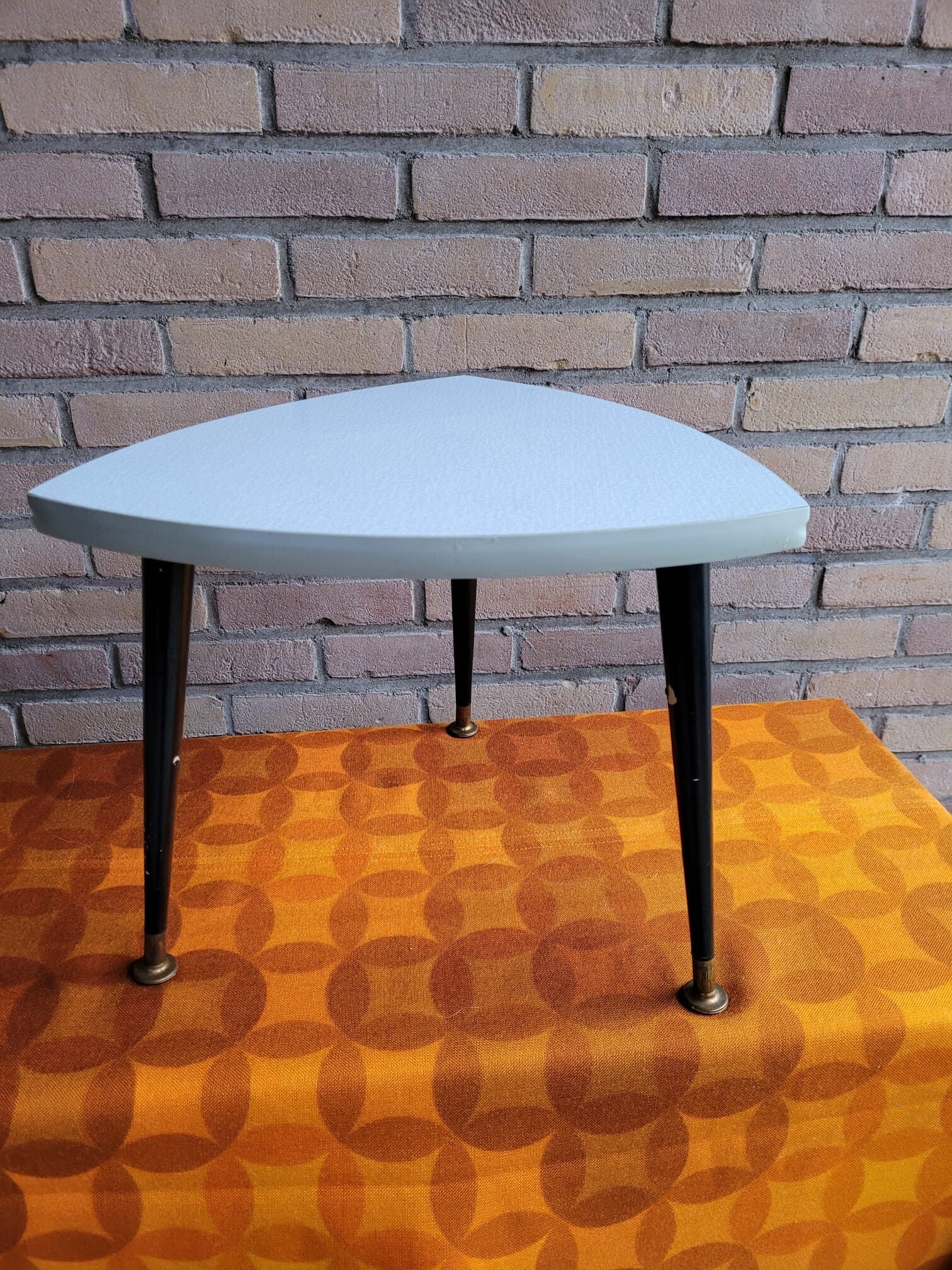 Vintage Tisch Messing Blau Schwarz 1960er Jahre