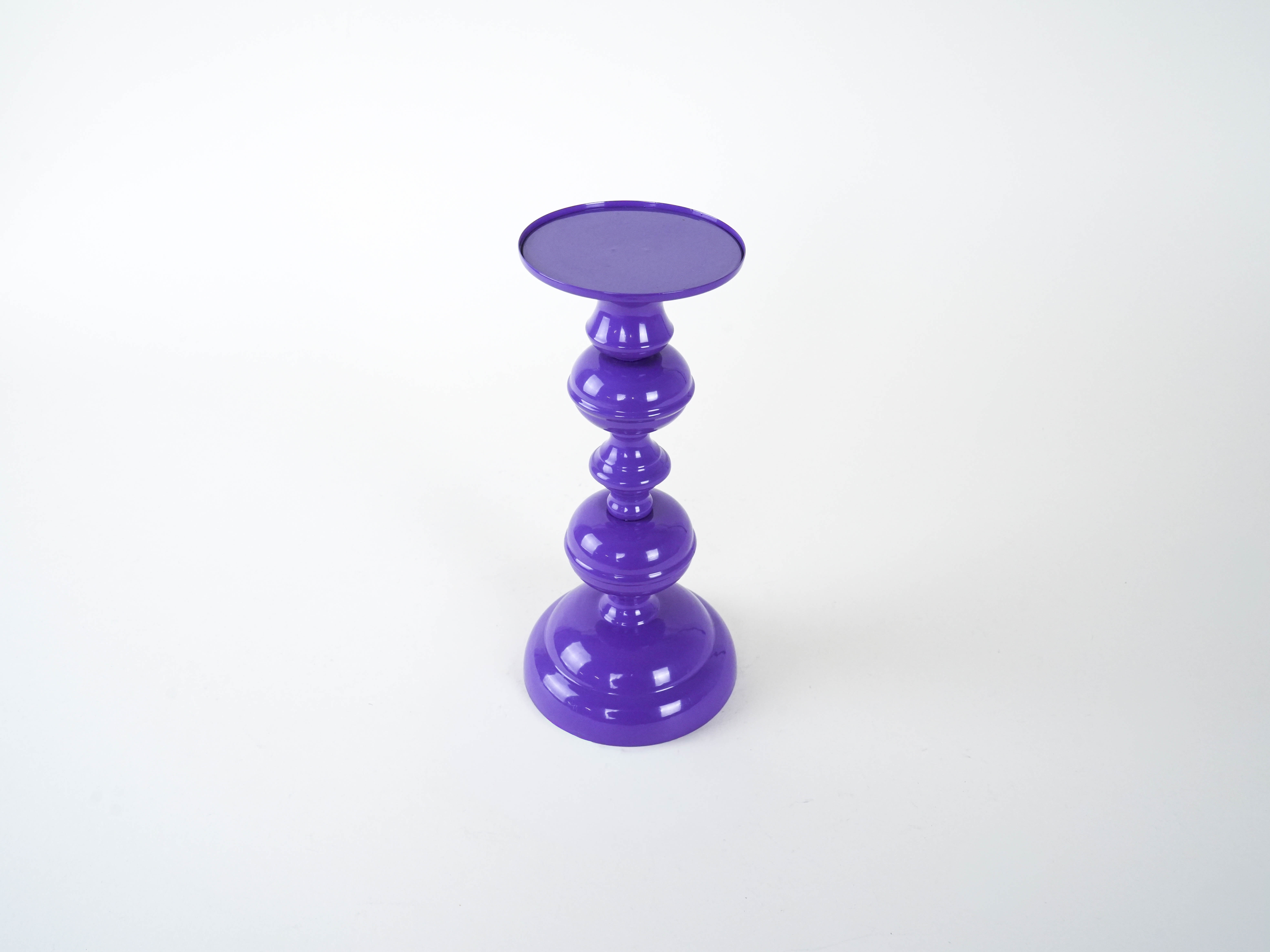 Metal Candle Holder 1970s Purple