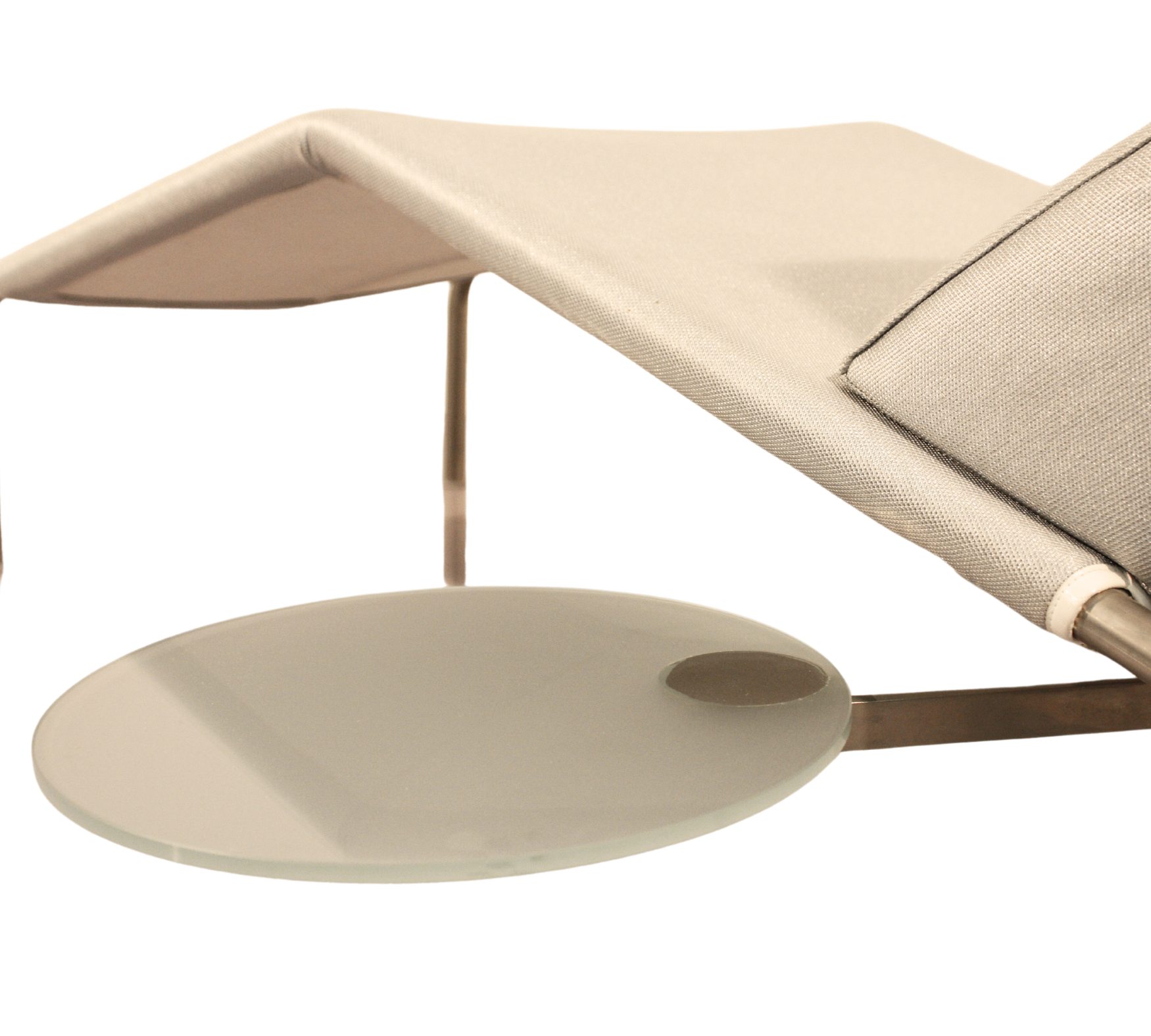 Lelunga Chaiselongue aus Leder und Stahl Beige