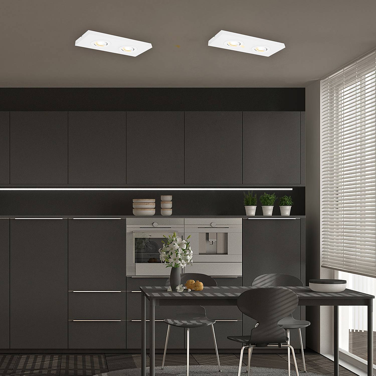 Morco LED-Deckenleuchte Aluminium Weiß 2-flammig