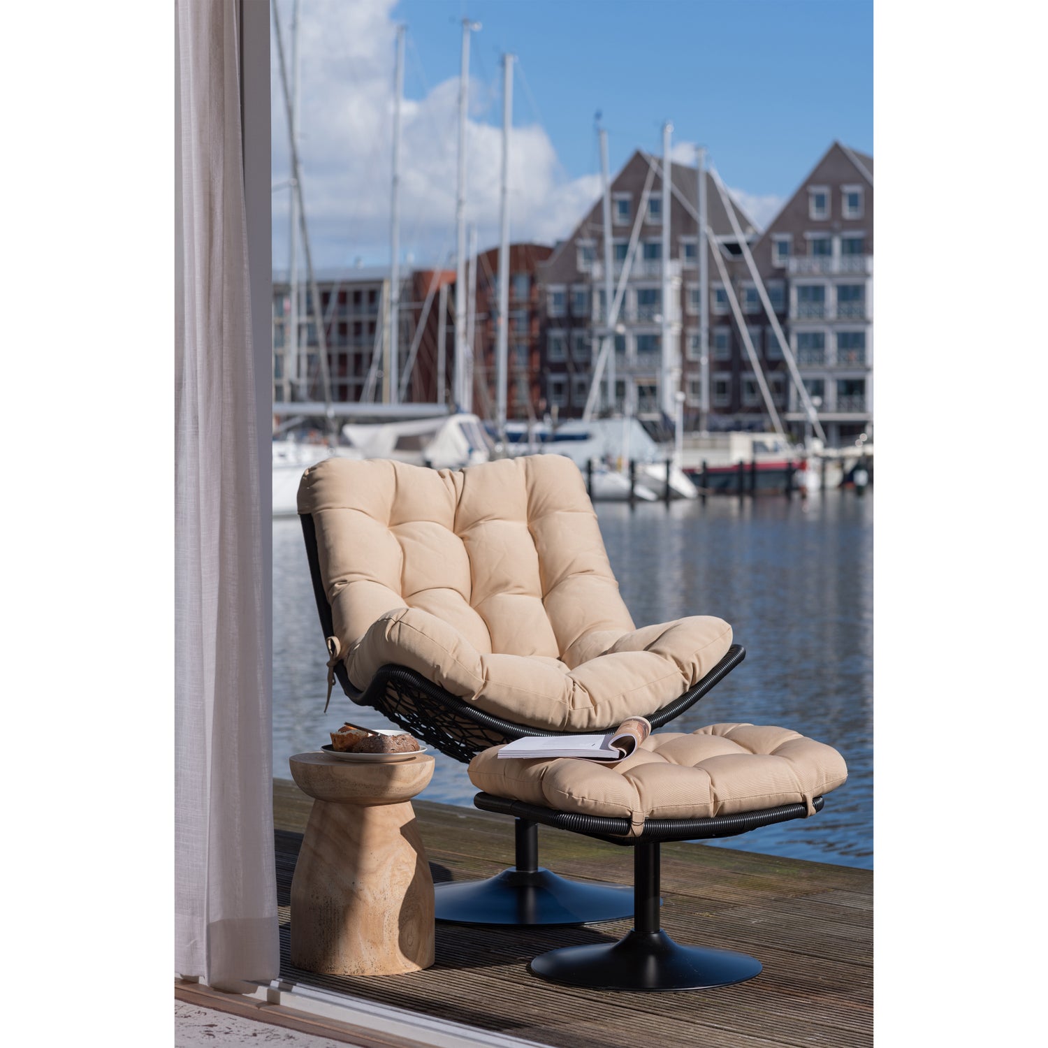 Vive Gartenhocker Polyester Rattan