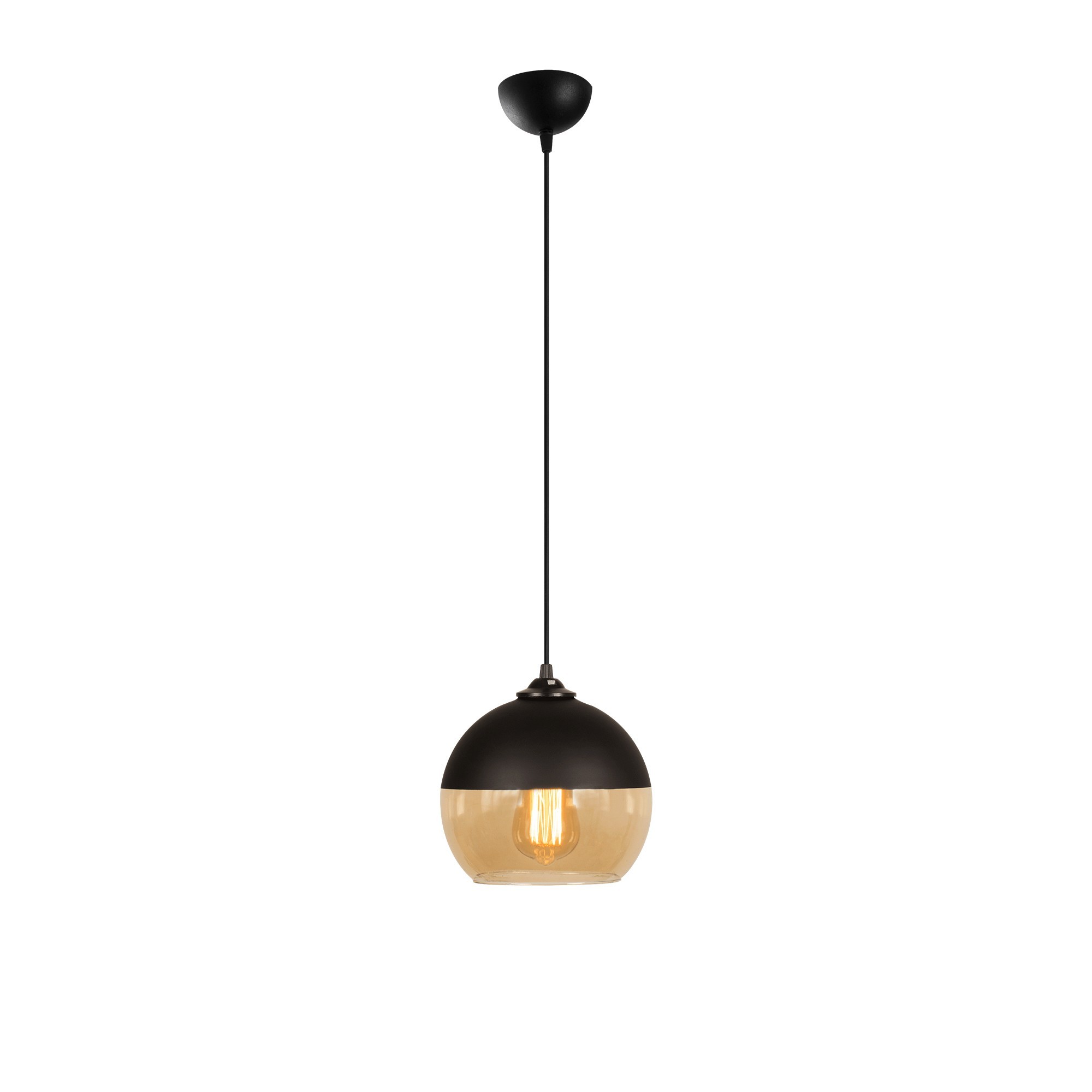 Ceiling light Metal Black Honey-colored Ø 20cm