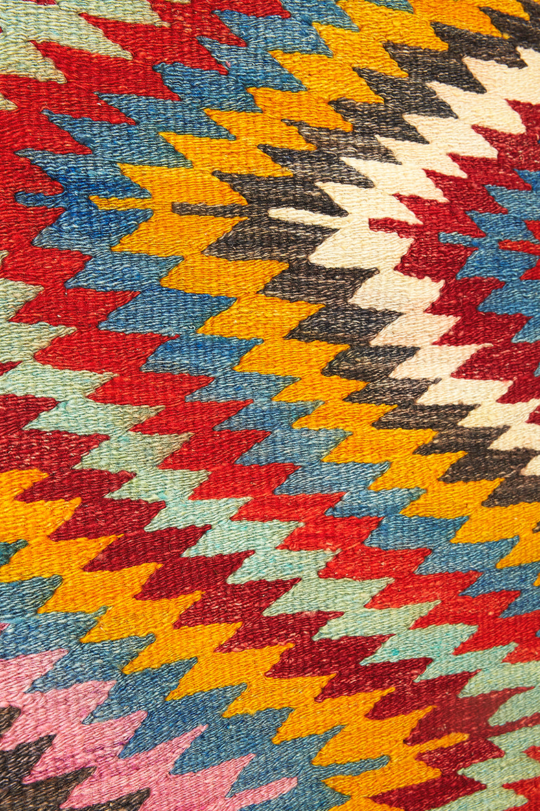 Vintage Anatolian Kilim Handgewebt Wolle 1970er Jahre