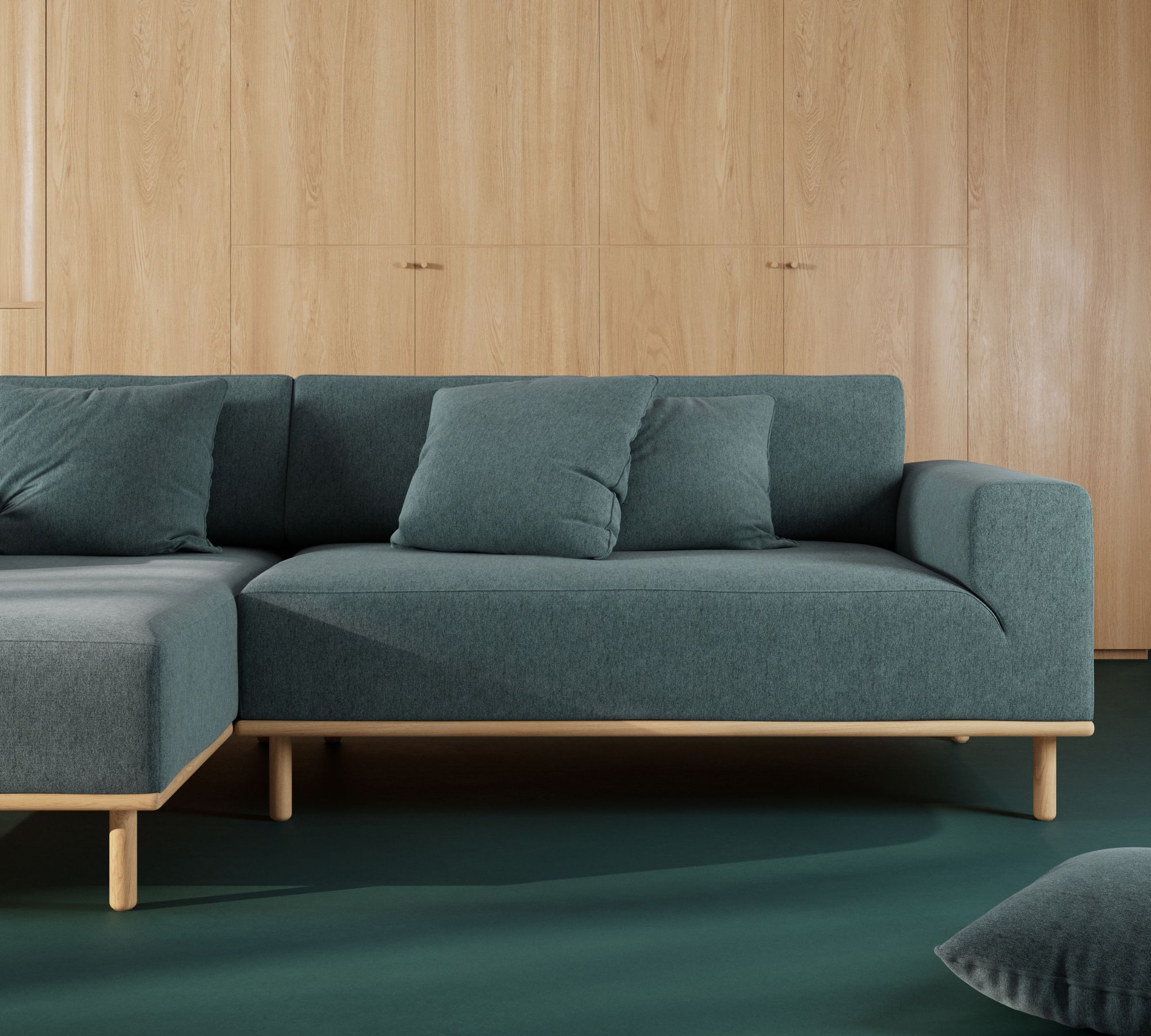 Vilmar Sofa 3-Sitzer Récamiere Links Form Blue Grey