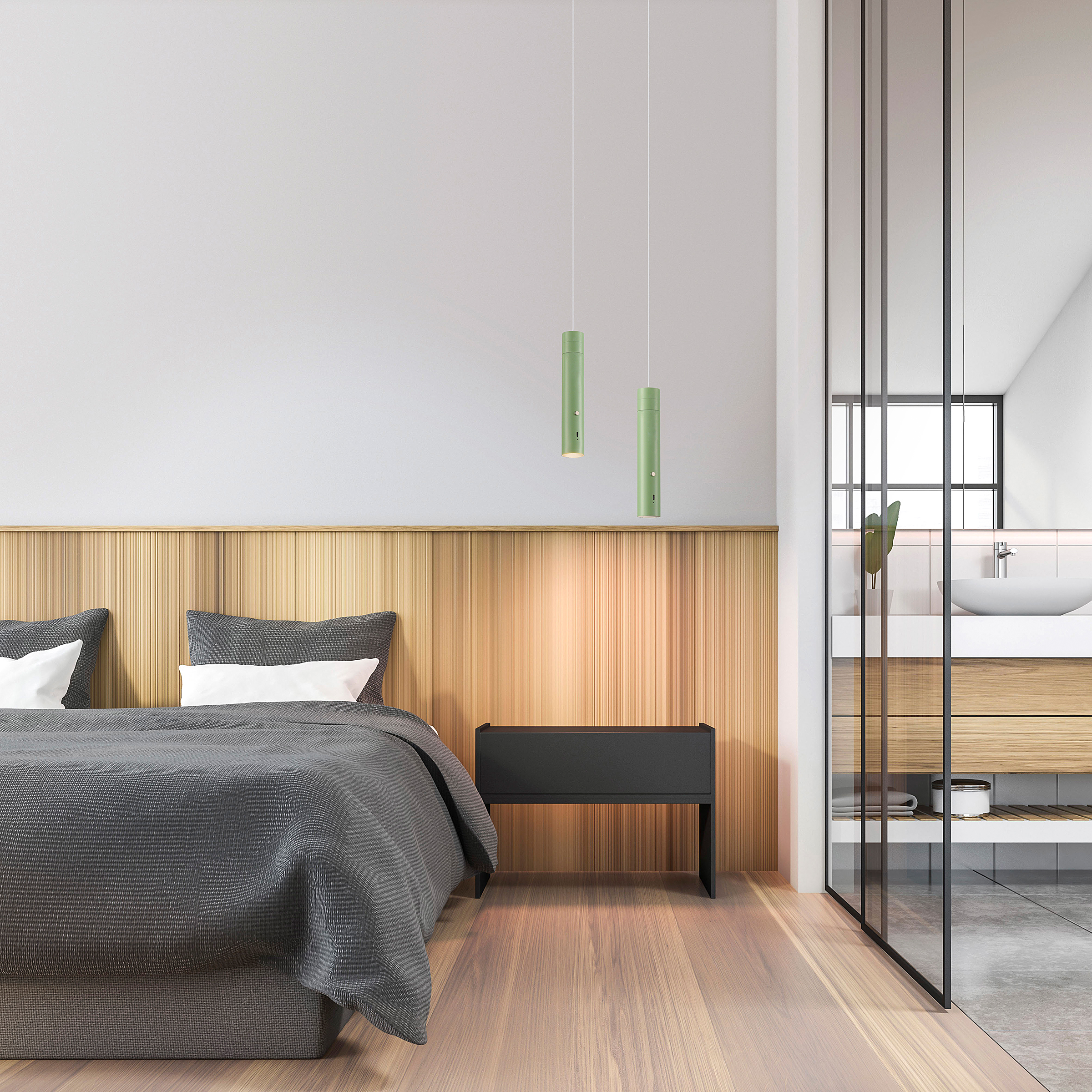 LED-Pendelleuchte Attach Mintgrün