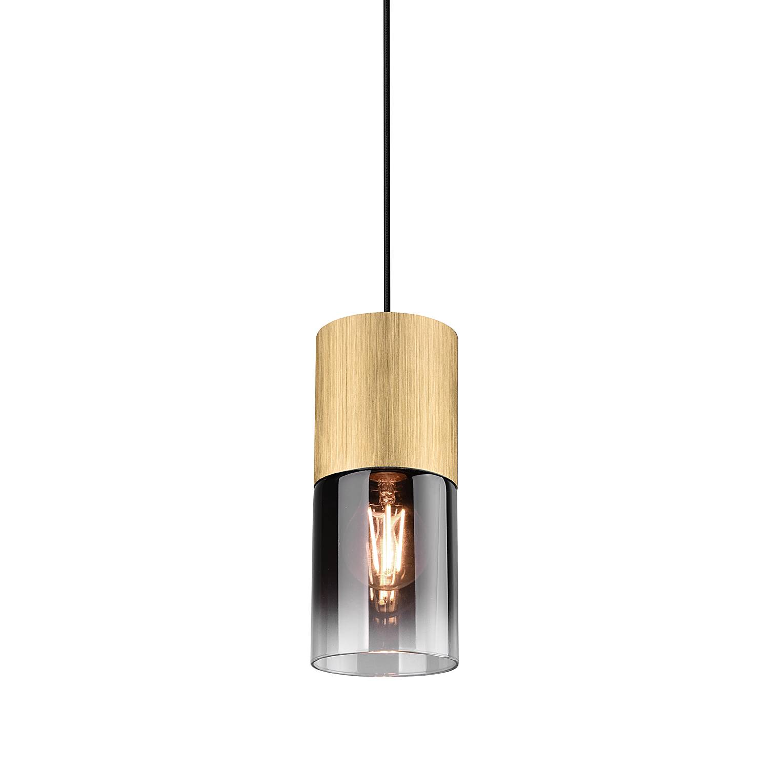 Robin Type A Pendant Lamp Smoked Glass Steel Single-flame