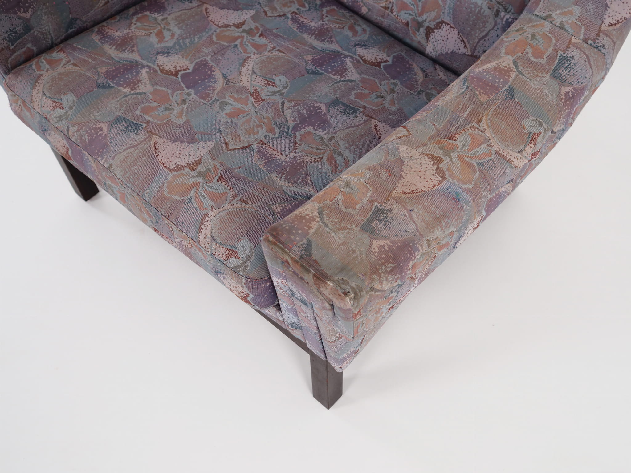Vintage armchair beech wood textile violet 1960s