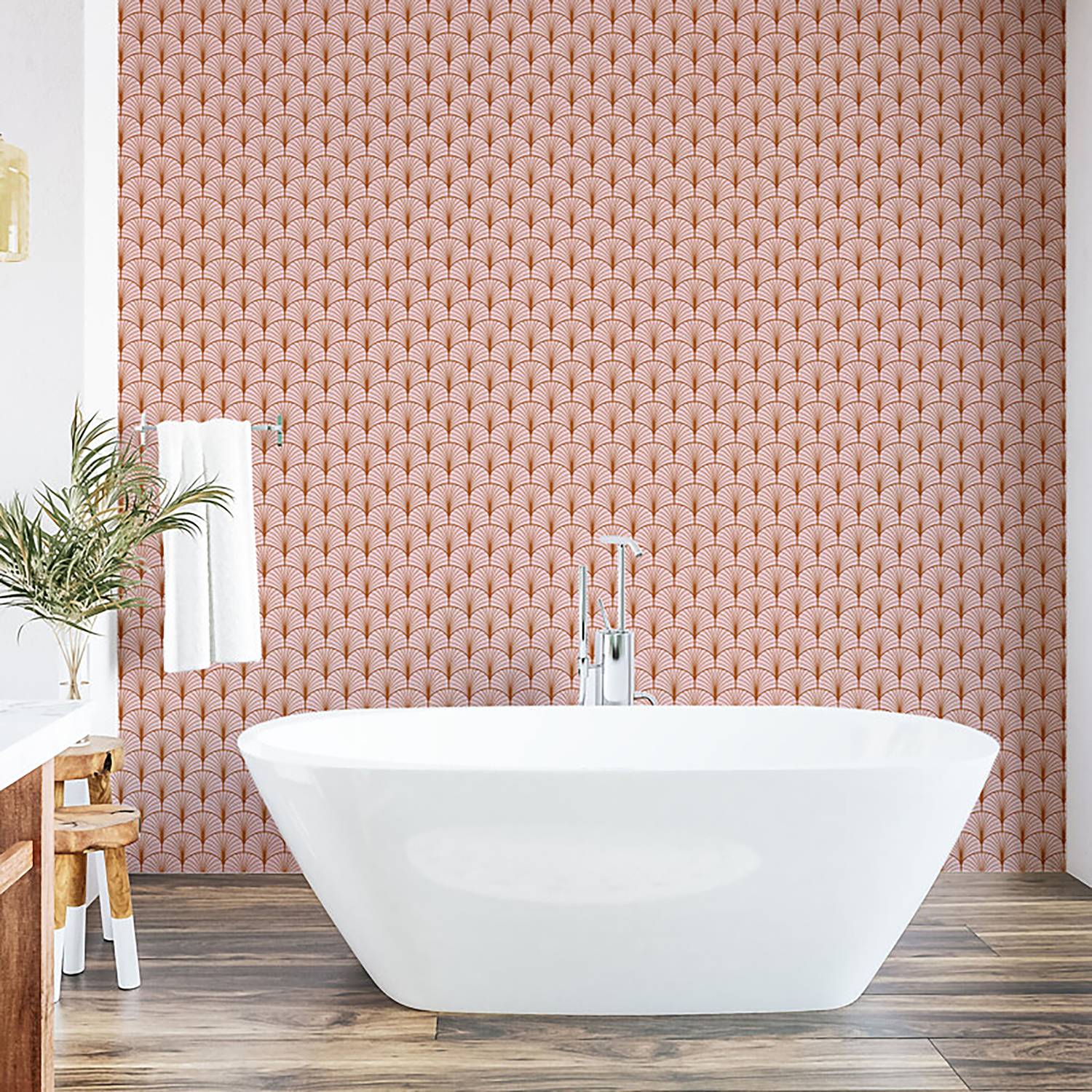 Tapete Blush Pink PVC Rosa Höhe: 90 cm