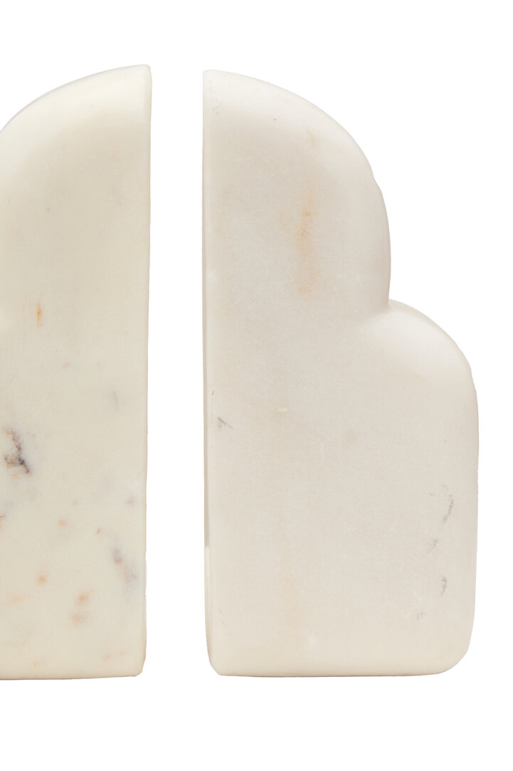 2x Savio Weißer Marmor Buchstützen