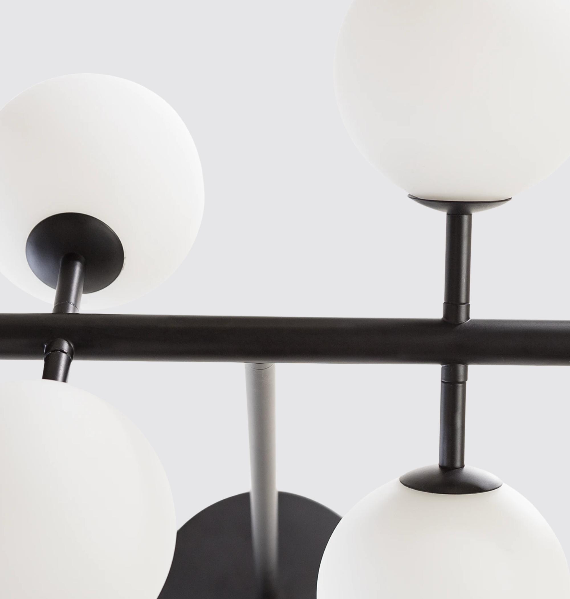 Ball lamp iron 6 glass lamps each 12cm diameter