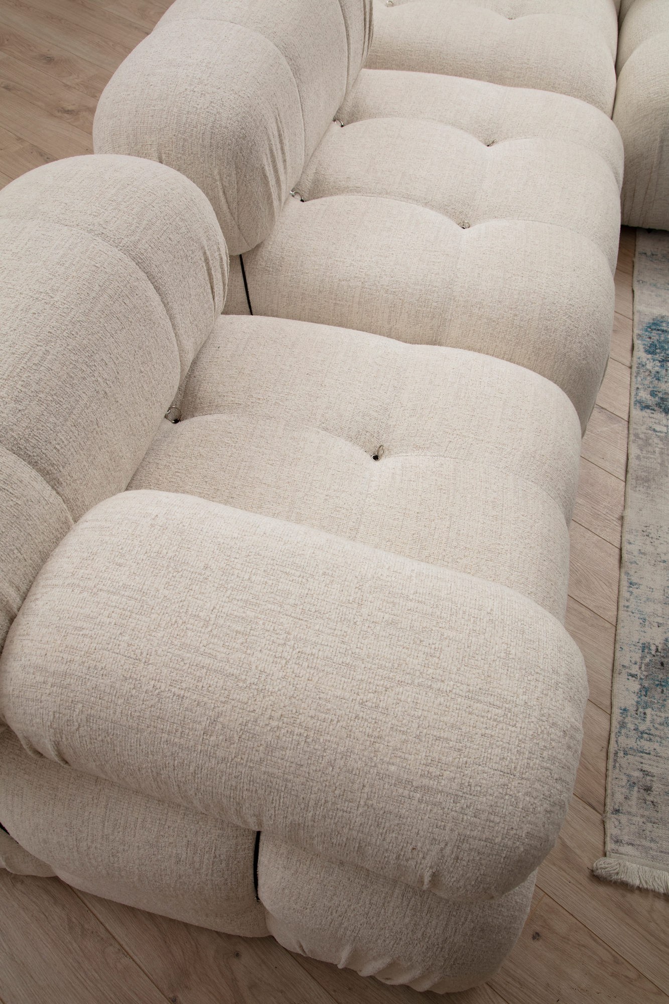 Sofa Récamiere Rechts Bouclé Creme