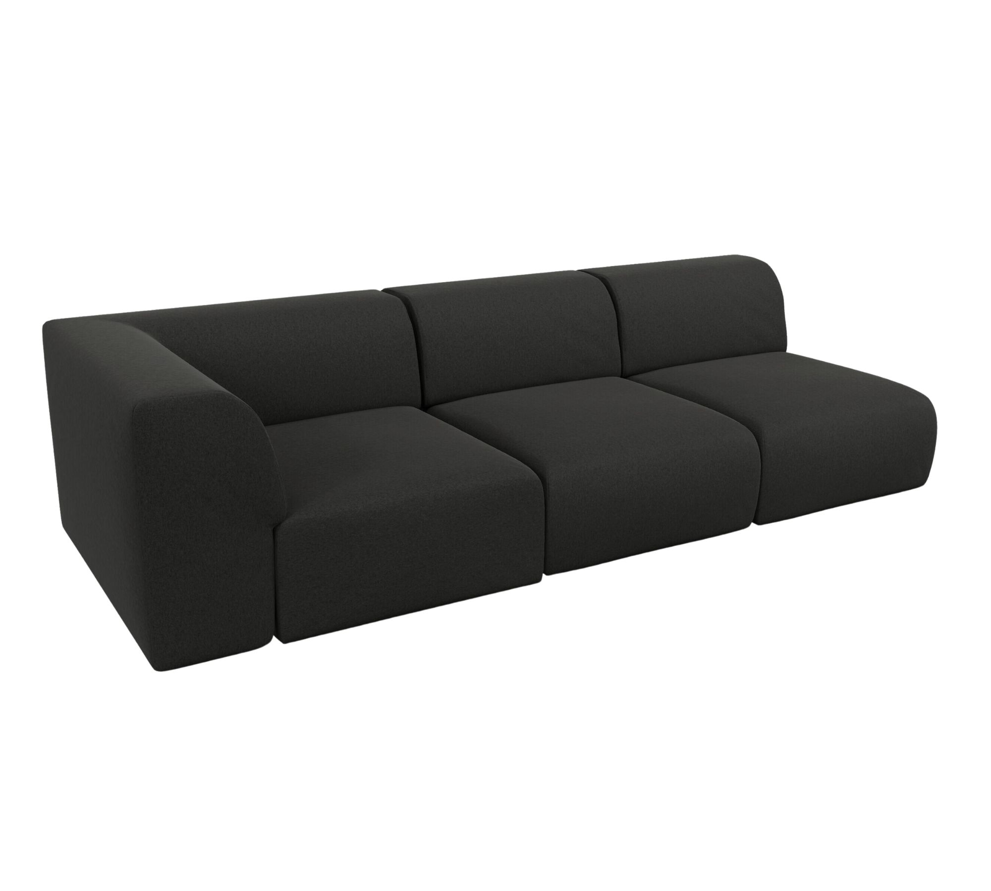 Pyllow Sofa 3-Sitzer Feingewebe Anthrazit