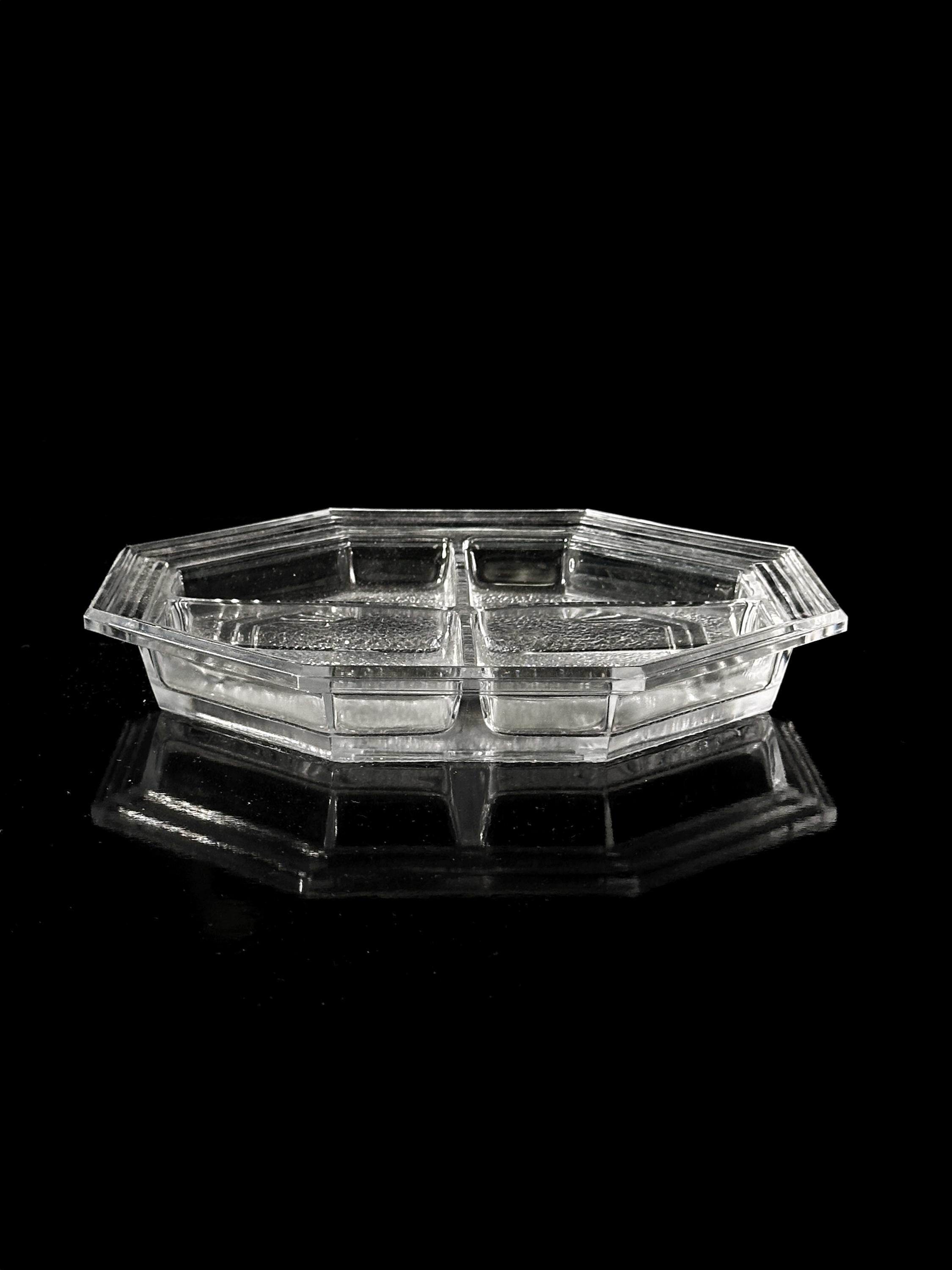 Vintage Art Deco Revival Plate Lead Crystal 1980s