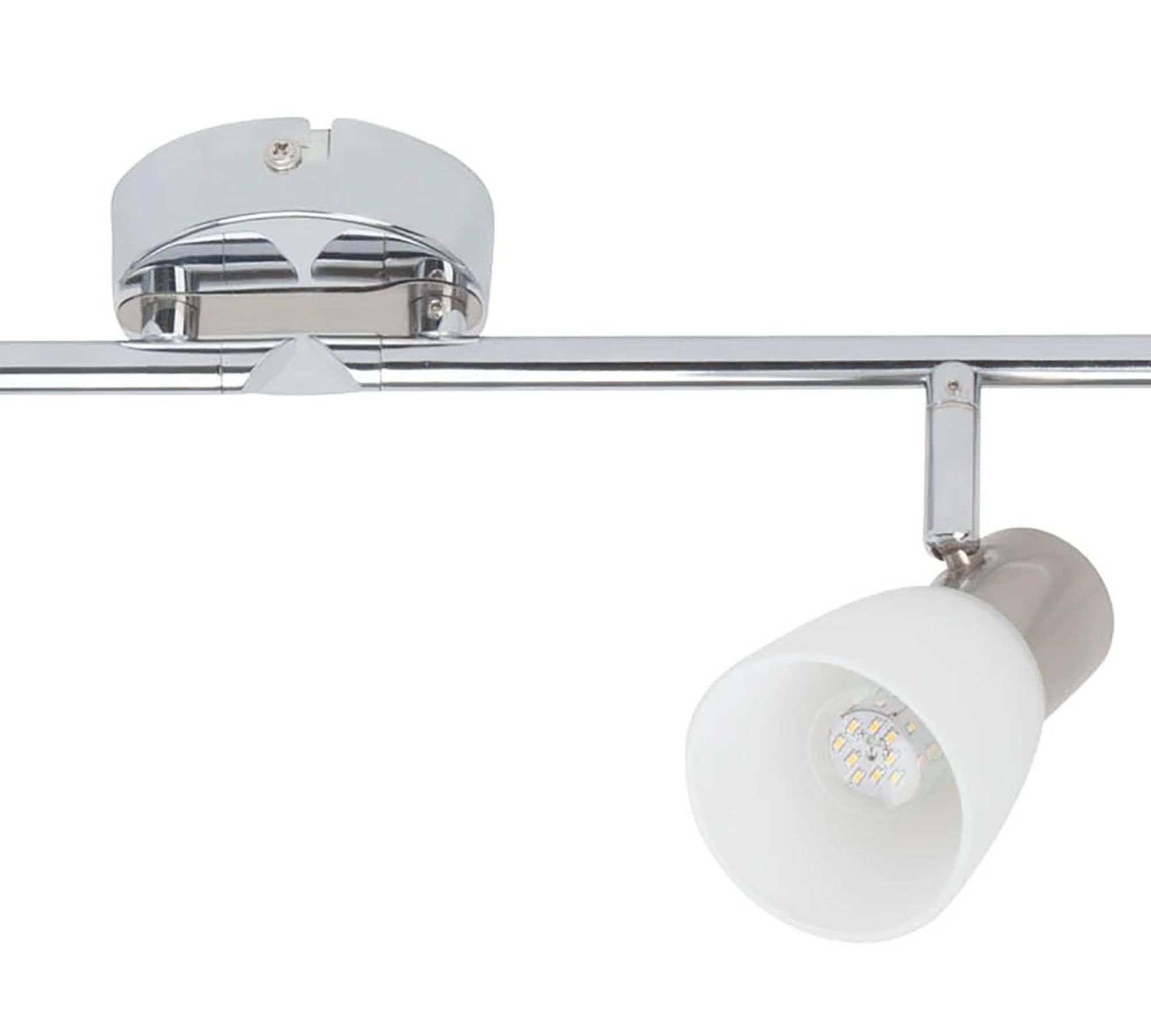 LED Deckenleuchte 4-flammig Metall Glas Silber