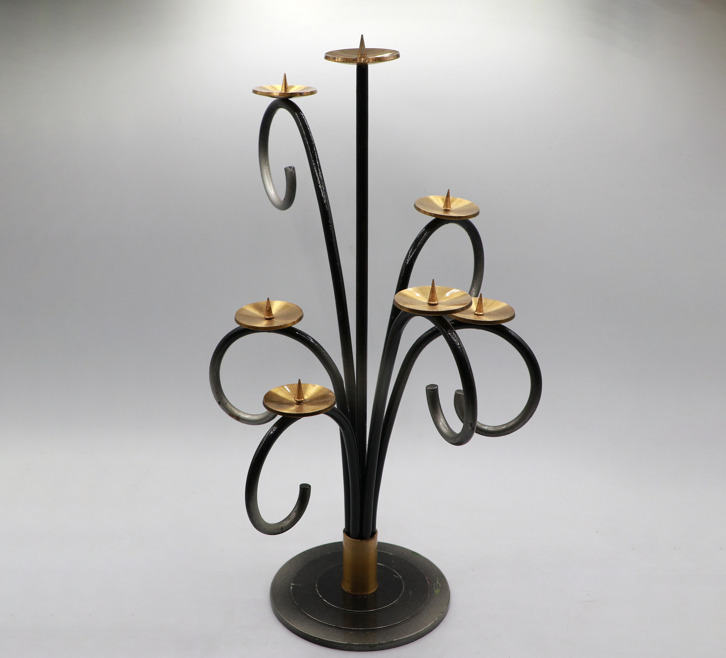 Vintage candle holder metal brass 1970s