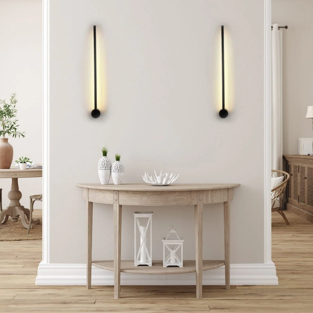 2x Minimalistische LED Wandleuchte PERSEIS Small Schwarz