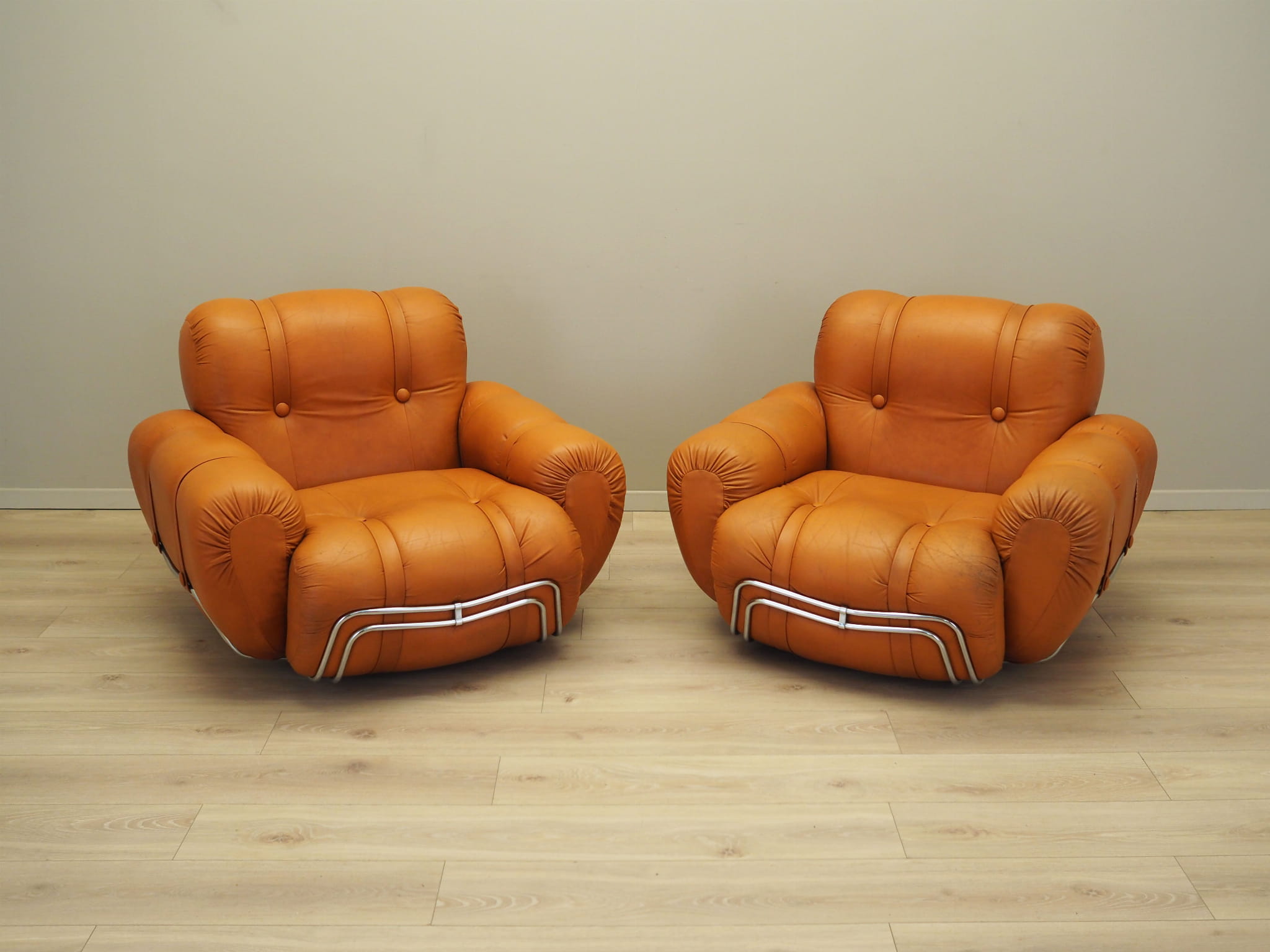 2x Space Age Armlehnsessel Orange 1960er Jahre