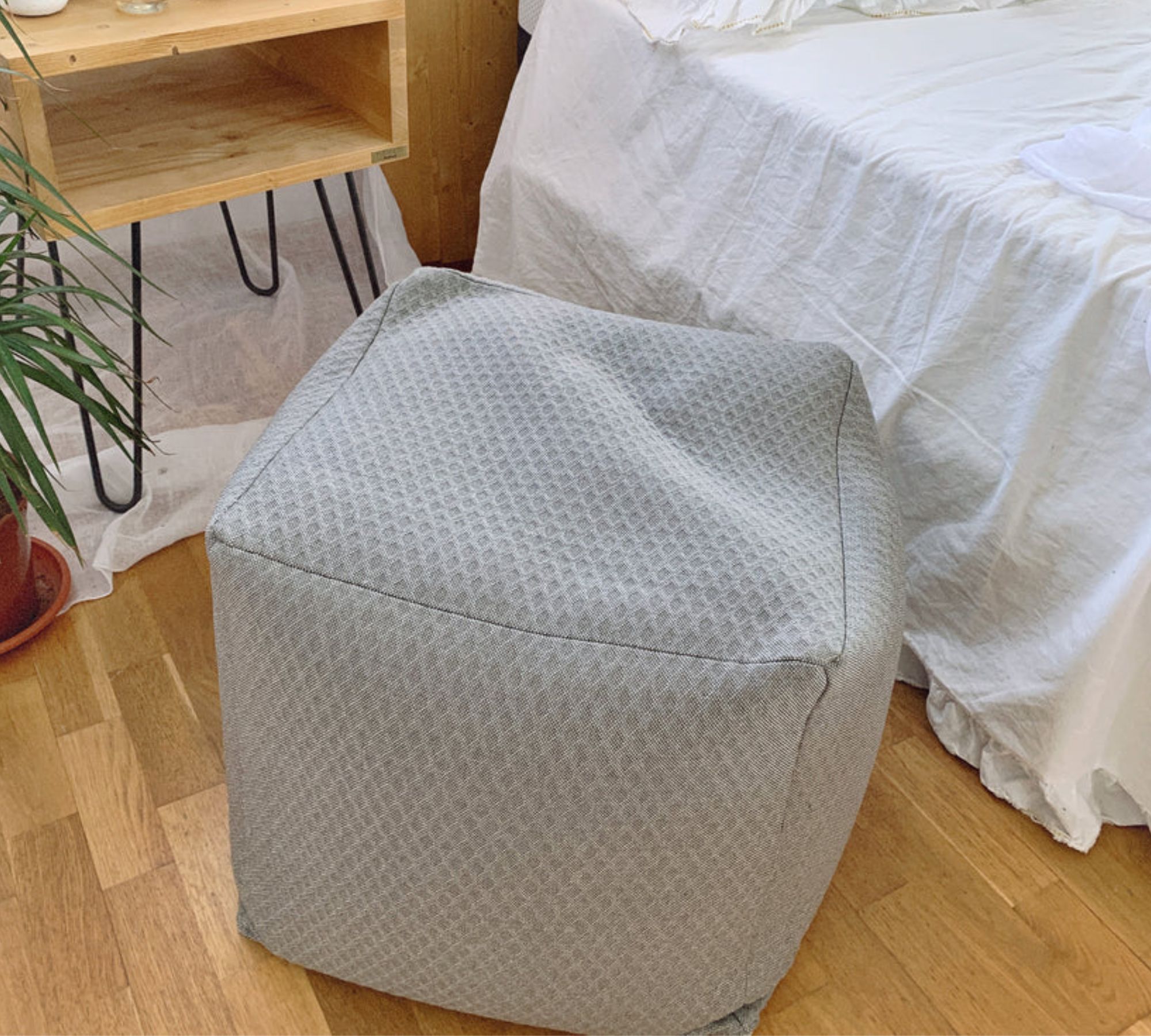 Pantel Pouf Polyester Grau
