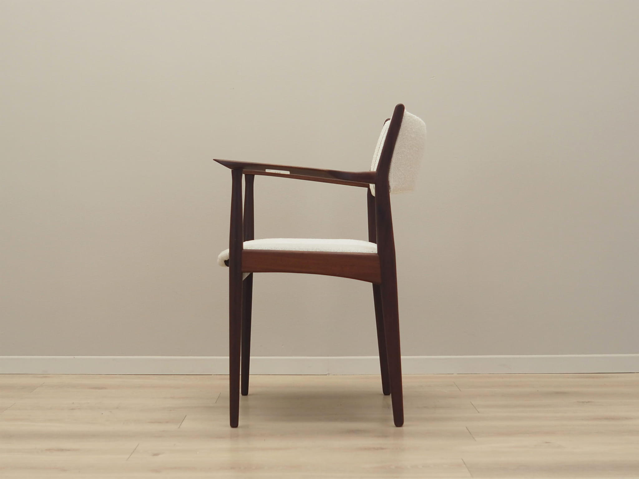 Vintage armchair Teak wood Textile Cream 1960s