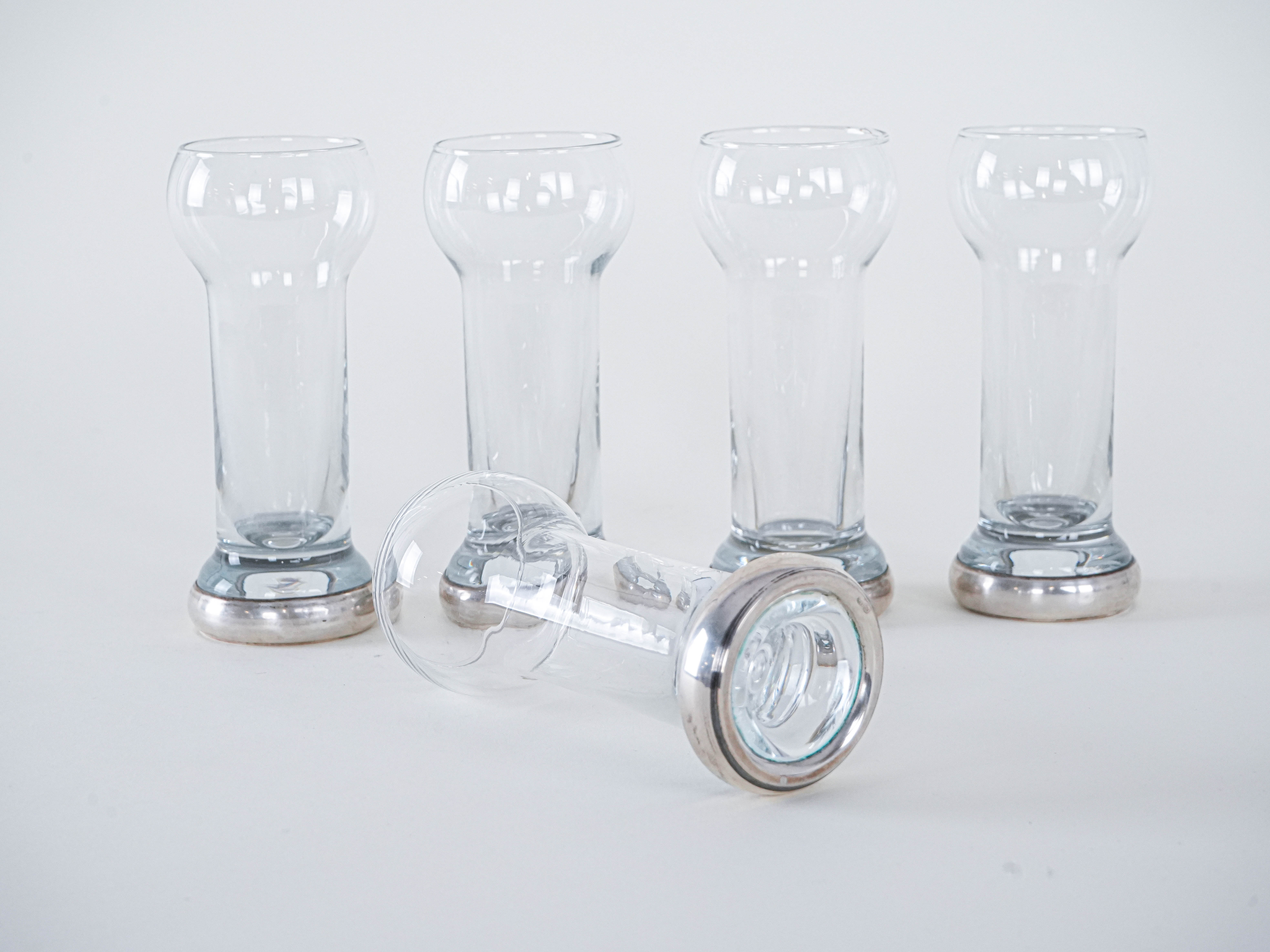 5er-Set Gläser Transparent 1970er Jahre