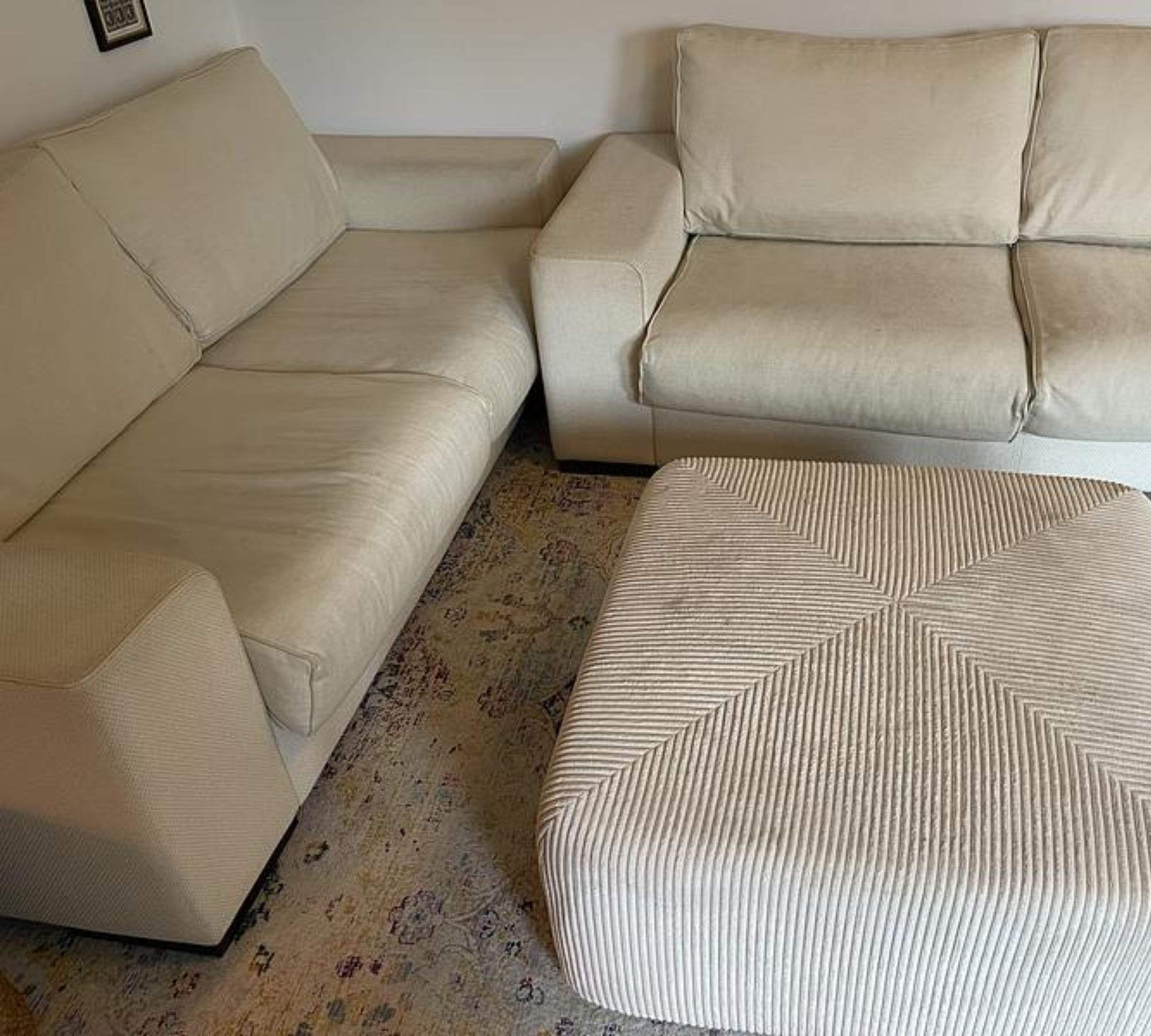 2x Sofa 2-Sitzer Creme