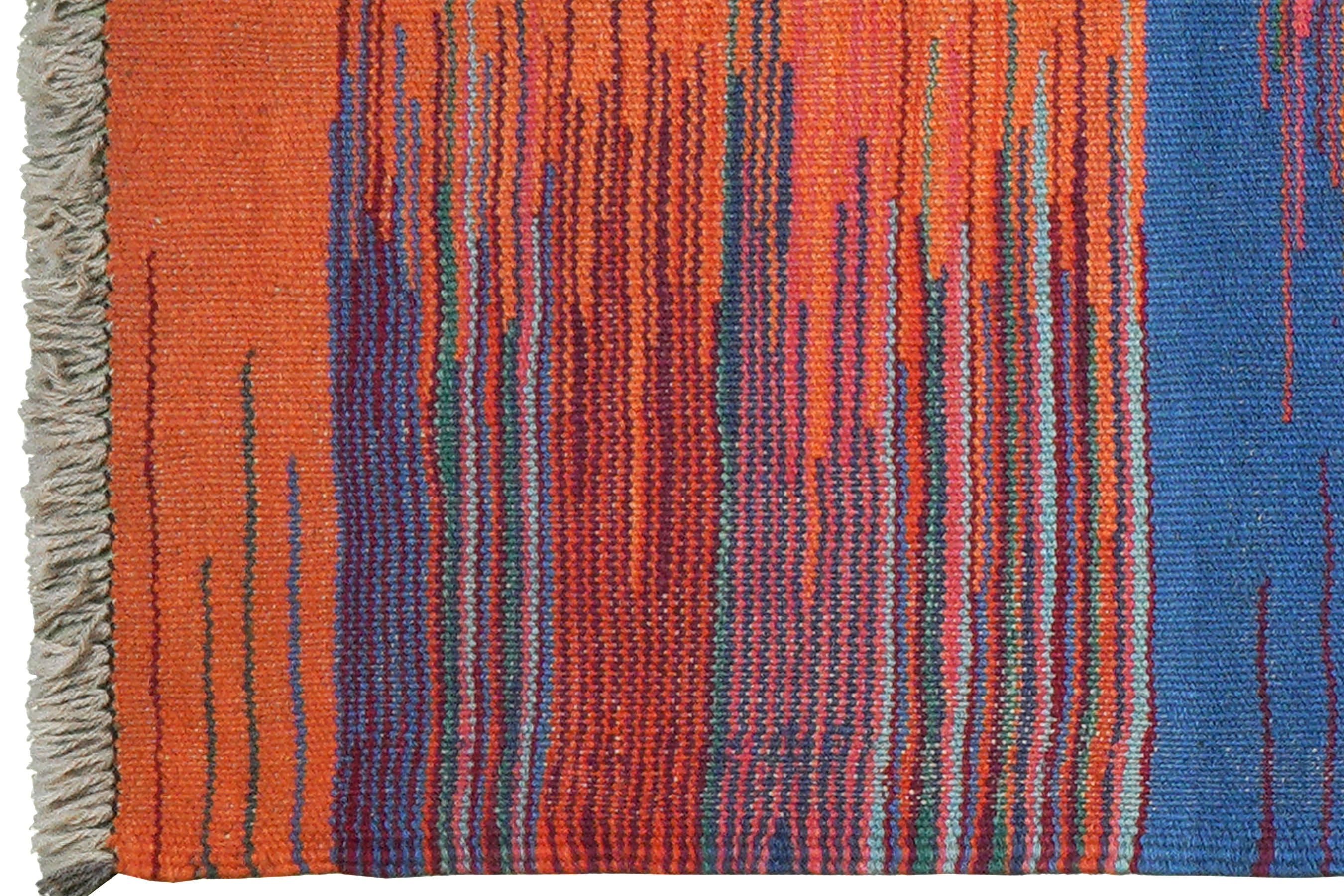 Kilim Gashgai Teppich Blau Orange