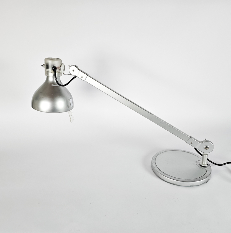 Vintage Tischlampe Metall Grau 