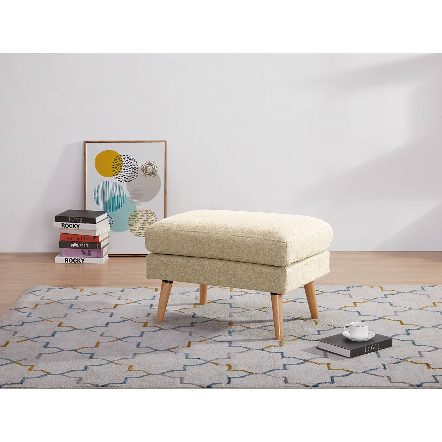 Polsterhocker Limeri Filz Beige