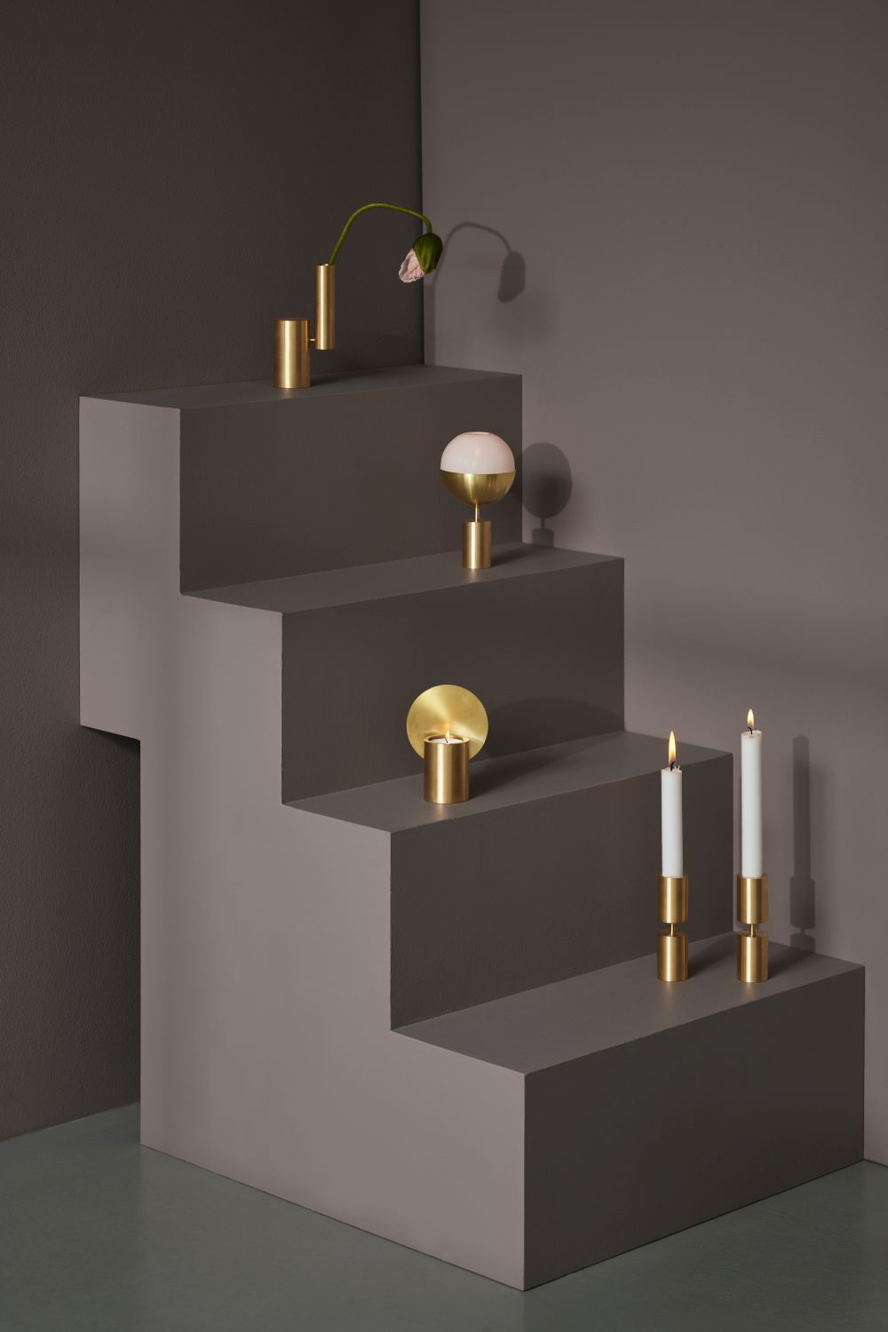 Glow Teelichthalter Messing Gold