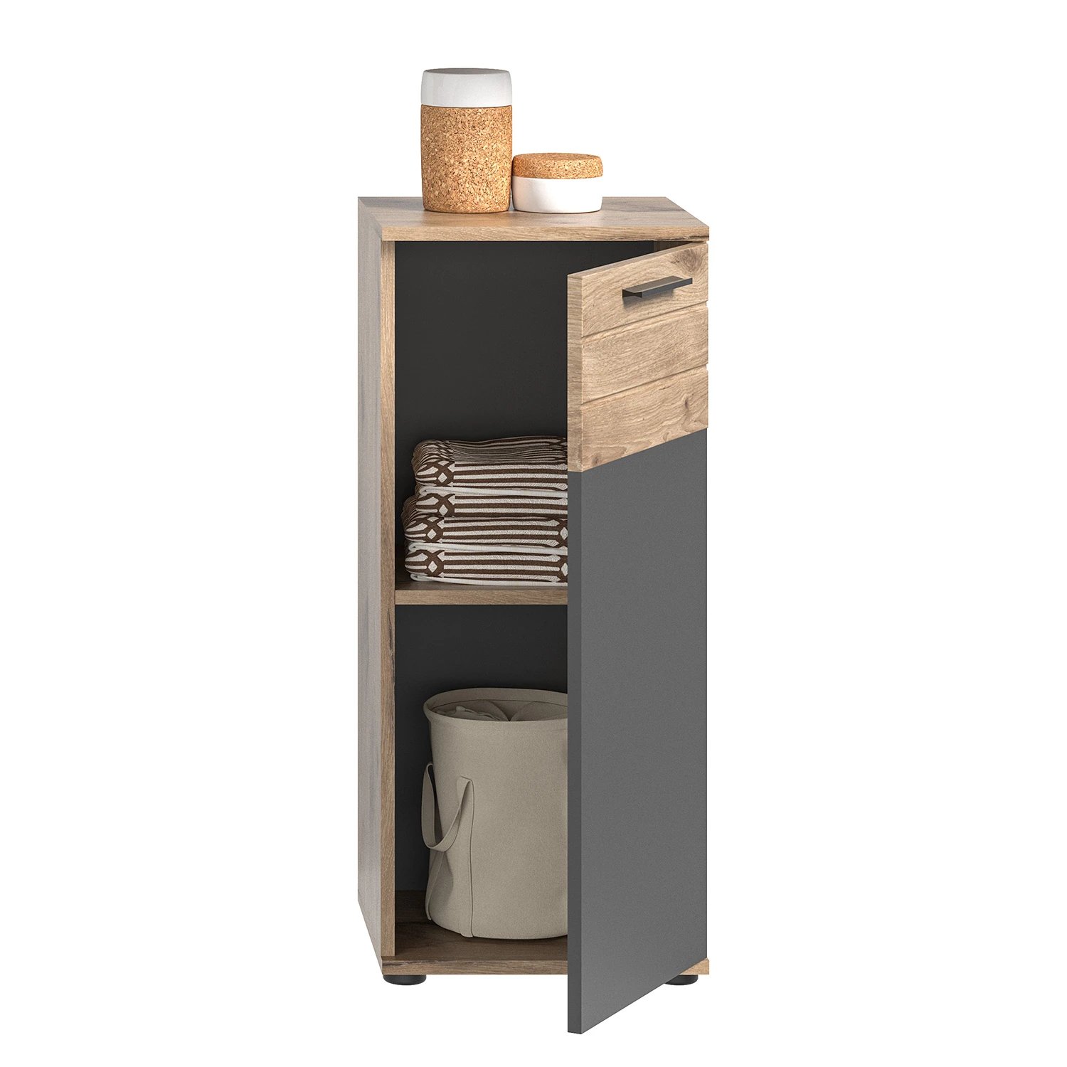 Schrank Holz Braun Grau