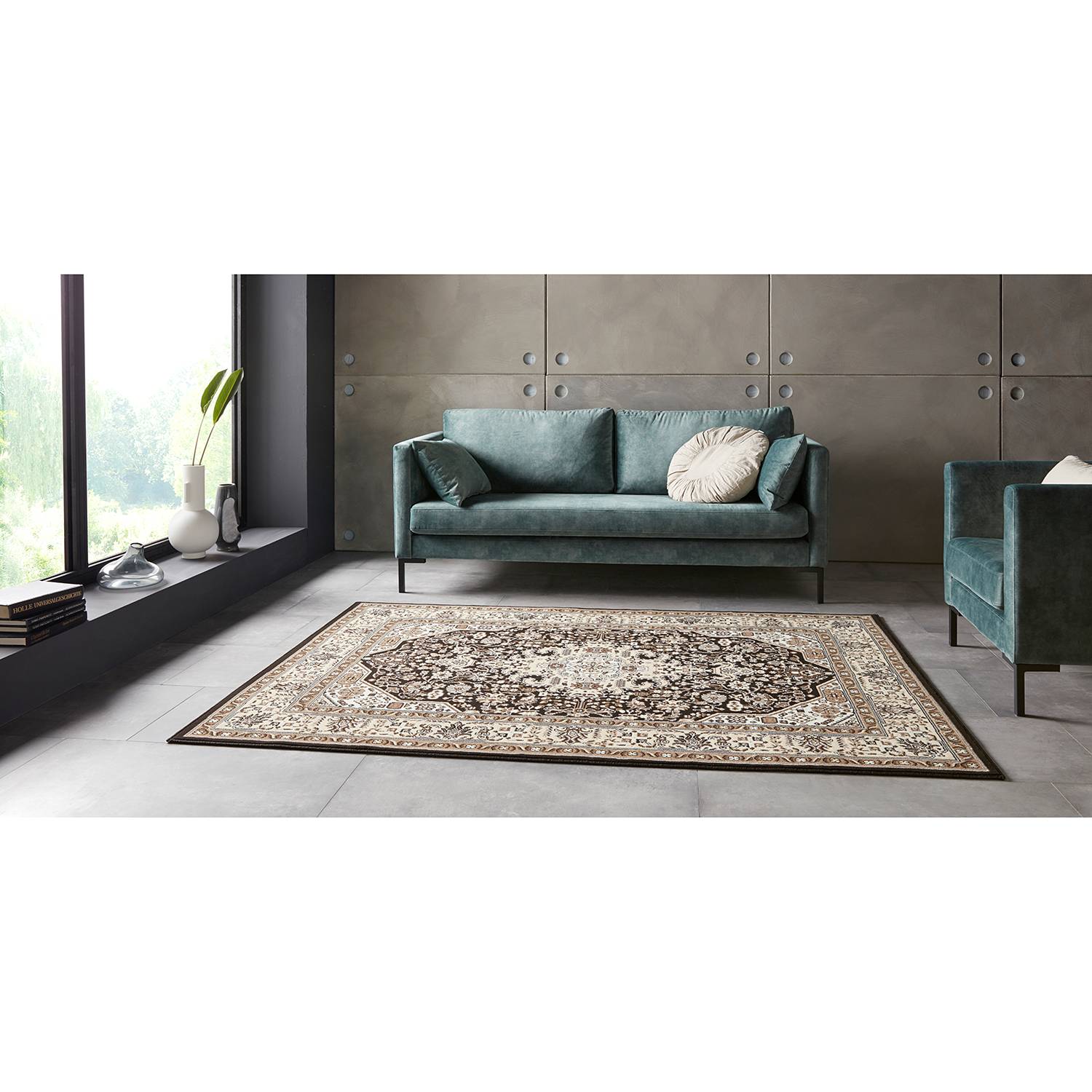 Kurzflorteppich Skazar Isfahan Braun
