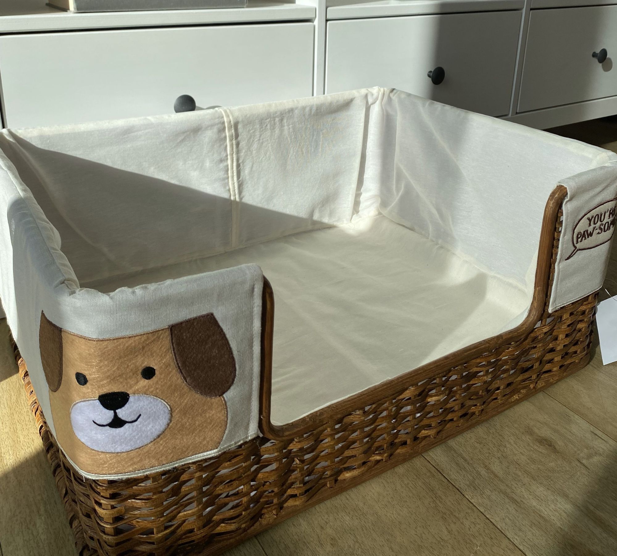 Hundebett Mittel Rattan Braun