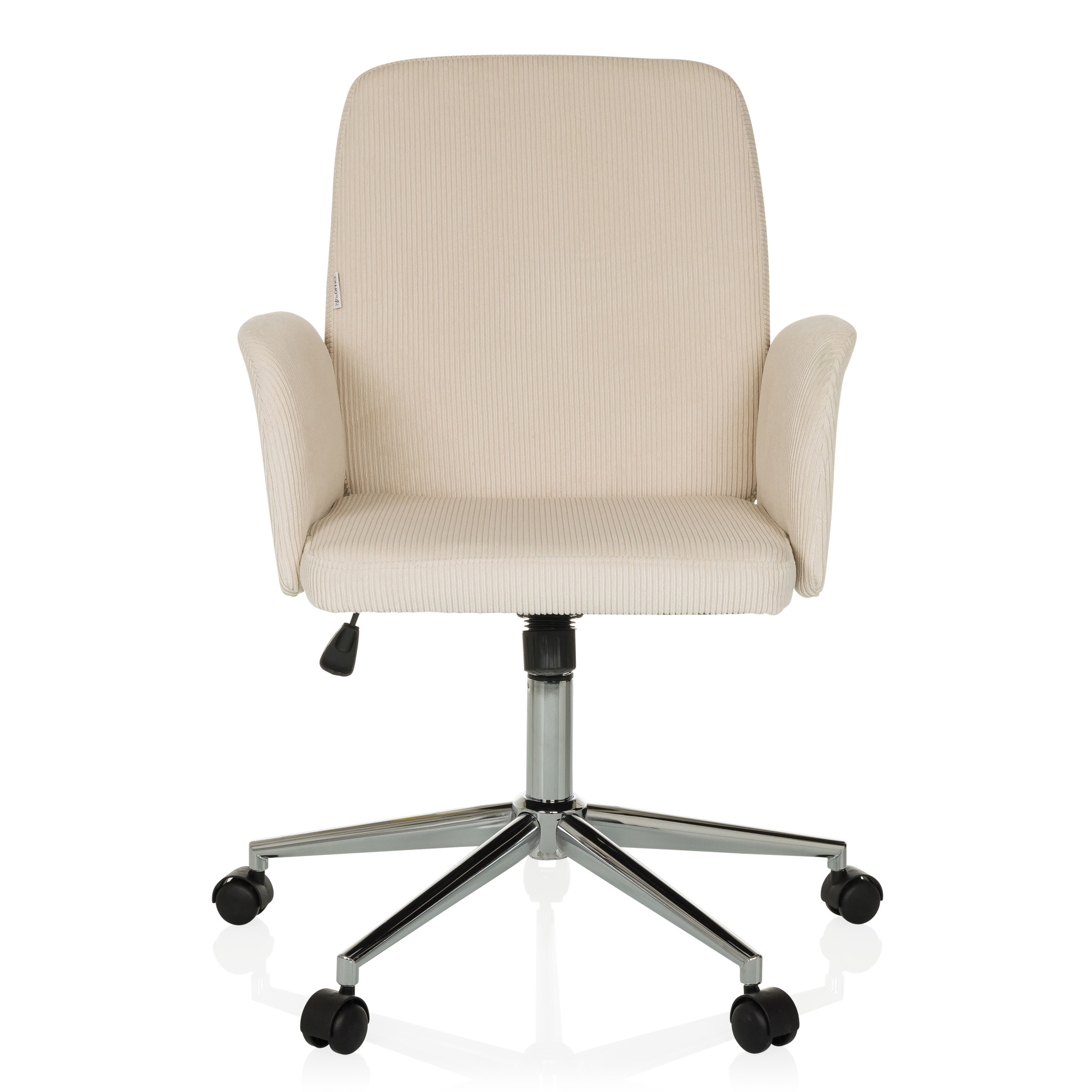 SOLAO CORD Bürostuhl Drehbar mit Rollen Cord-Optik Beige