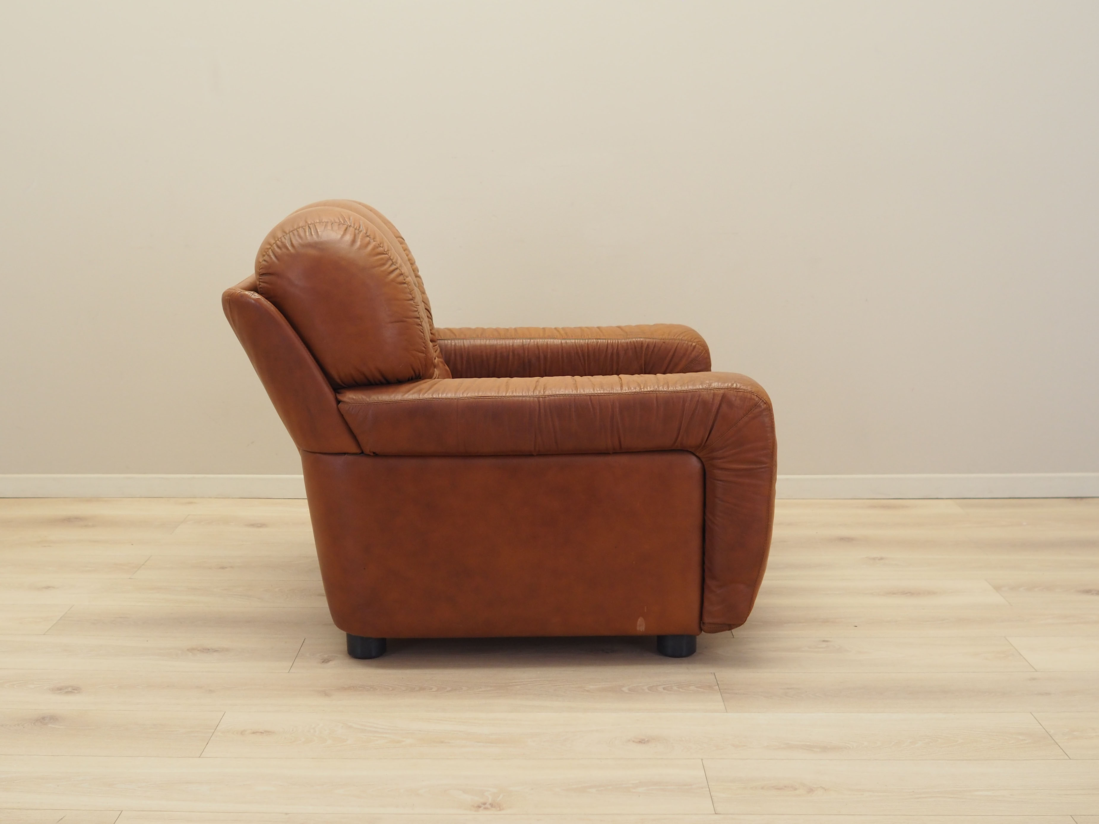 Sessel Leder Braun 1970er Jahre