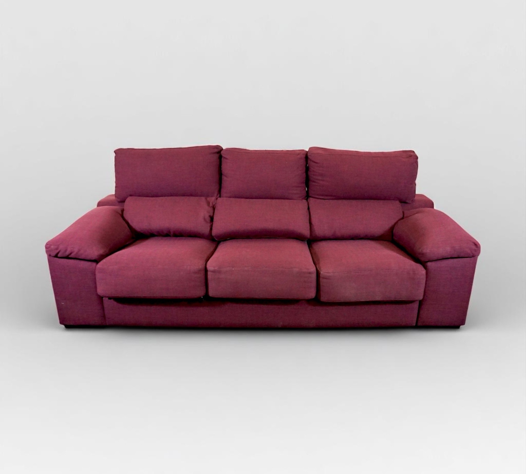 Sofa bed 3-seater incl. 2 stools burgundy