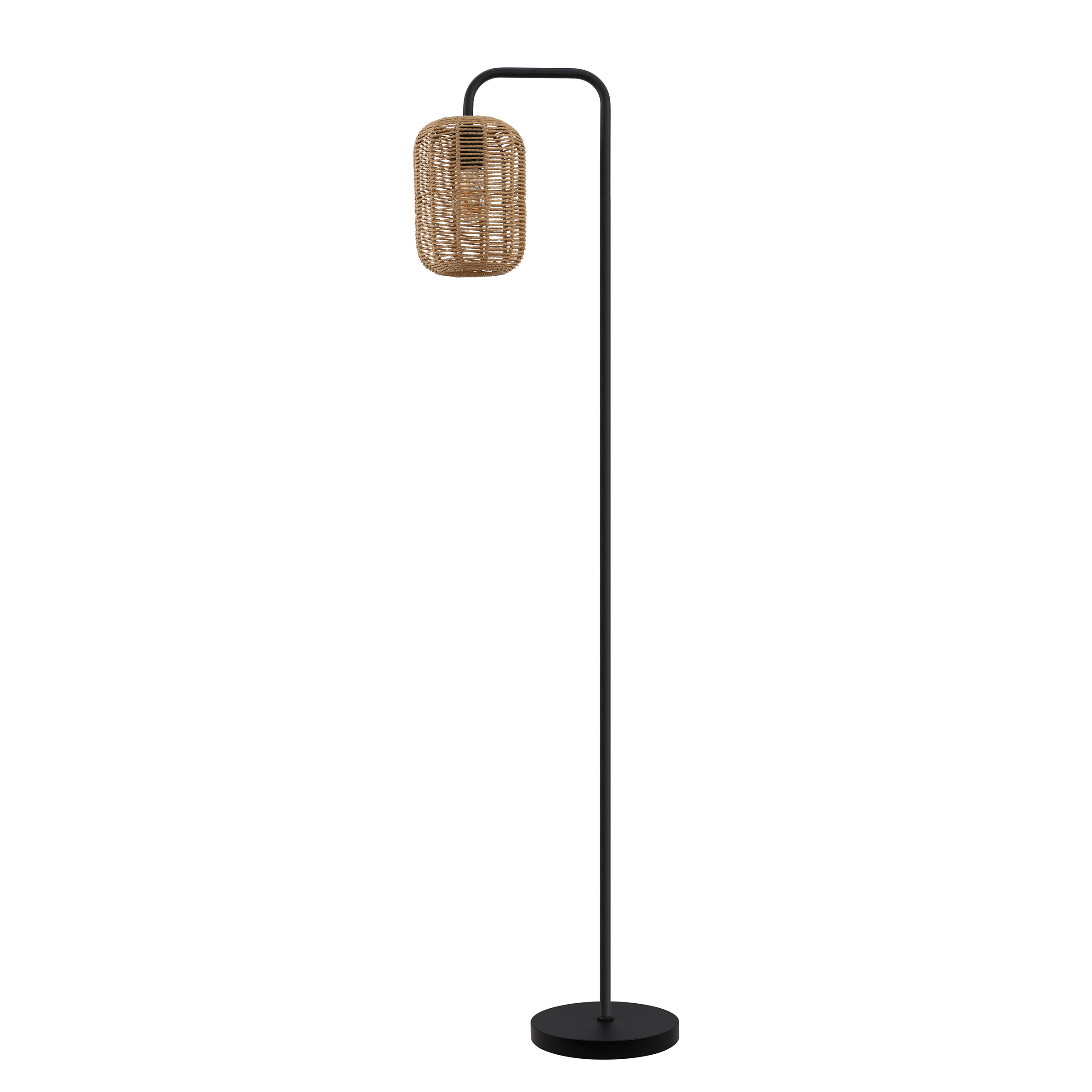 Floor lamp 1-bulb Husley cast iron / paper natural