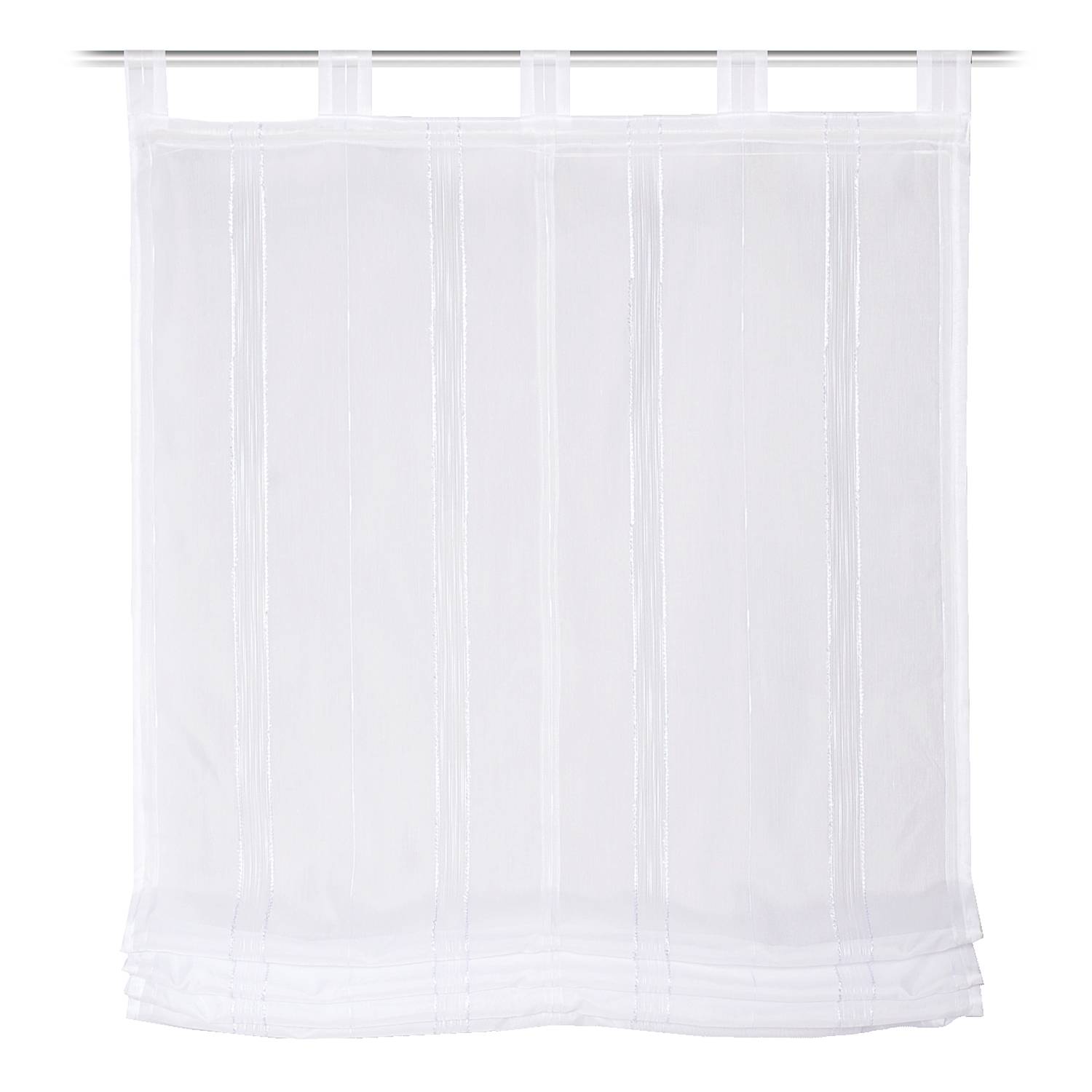 Schlaufenrollo Livro Webstoff Weiß 140 x 140 cm