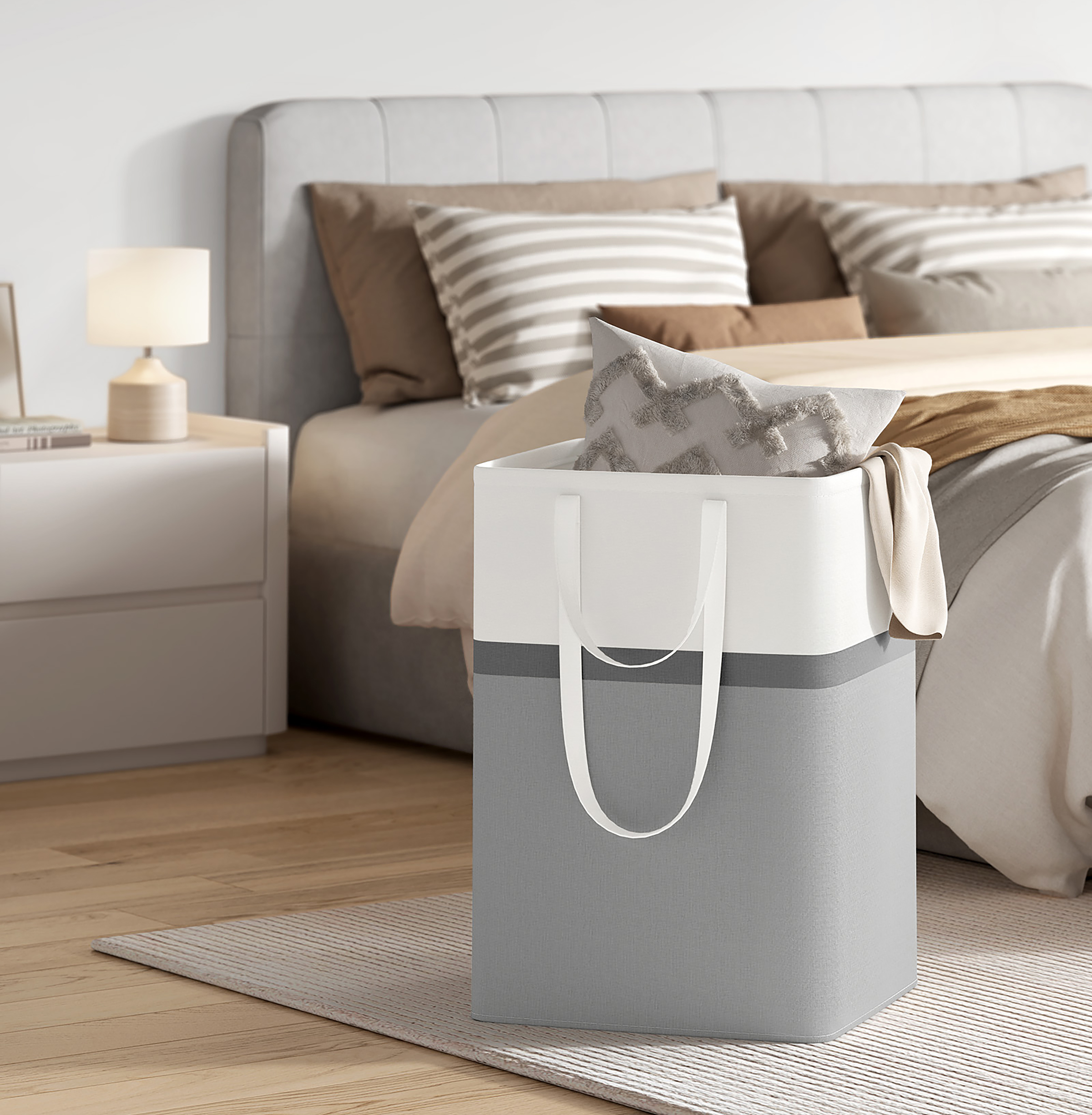 Laundry basket Abumi set of 2 Light grey