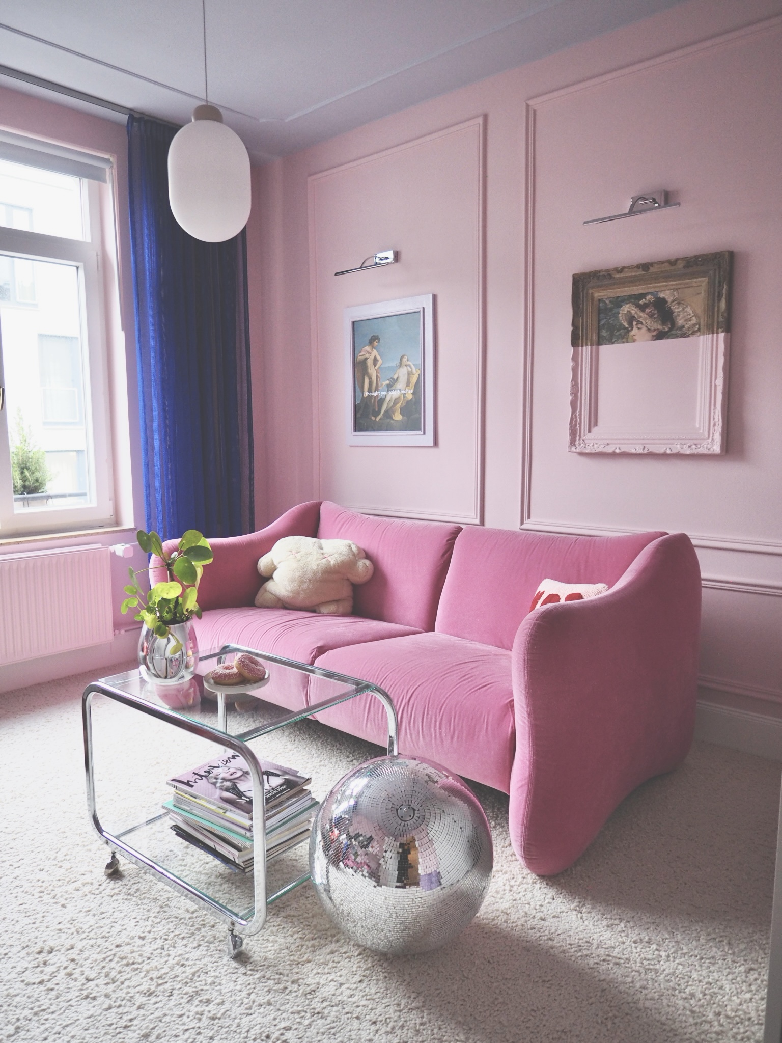 Bongobay 2-Sitzer Sofa Samt Pink