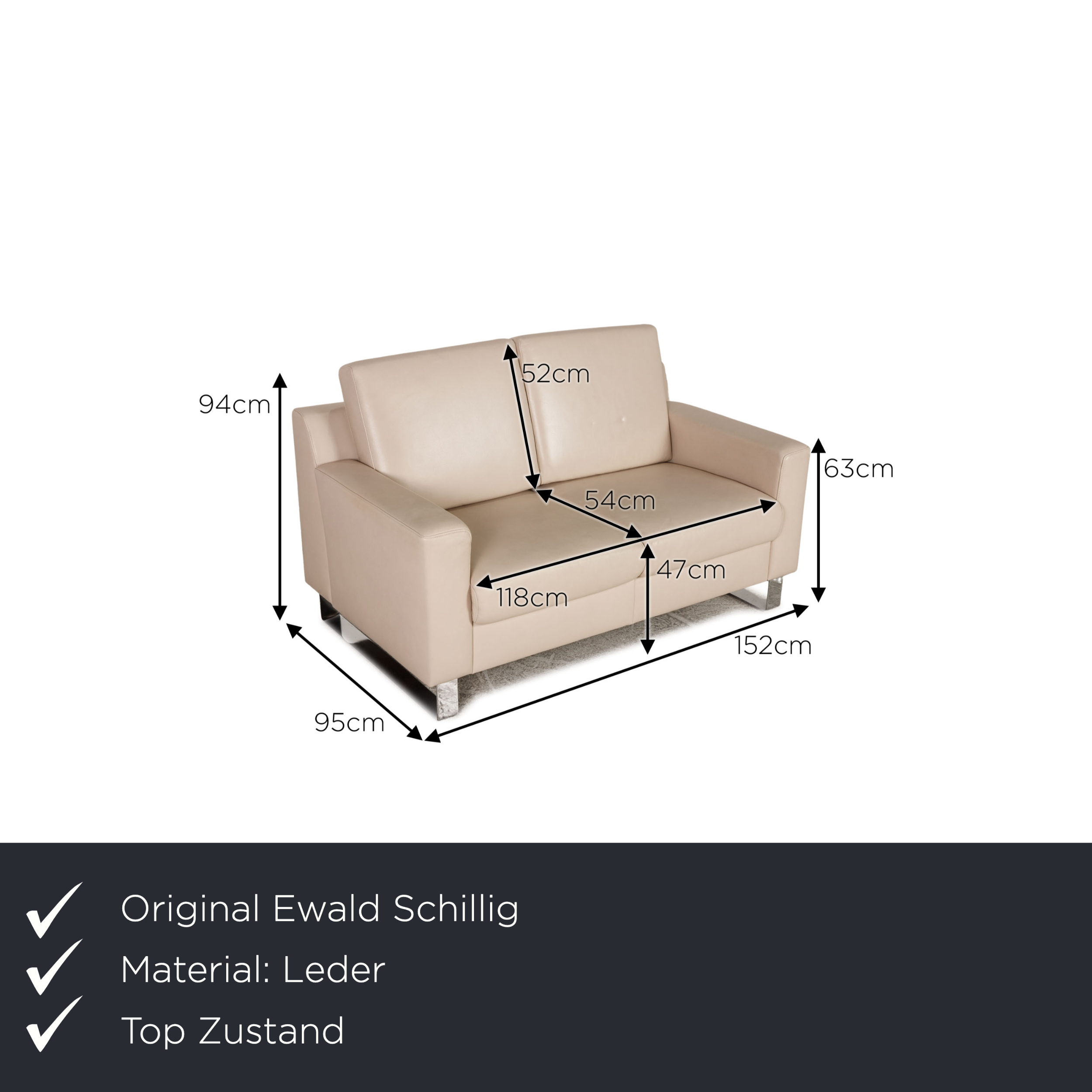Flex Plus Sofa 2-Sitzer Leder Creme